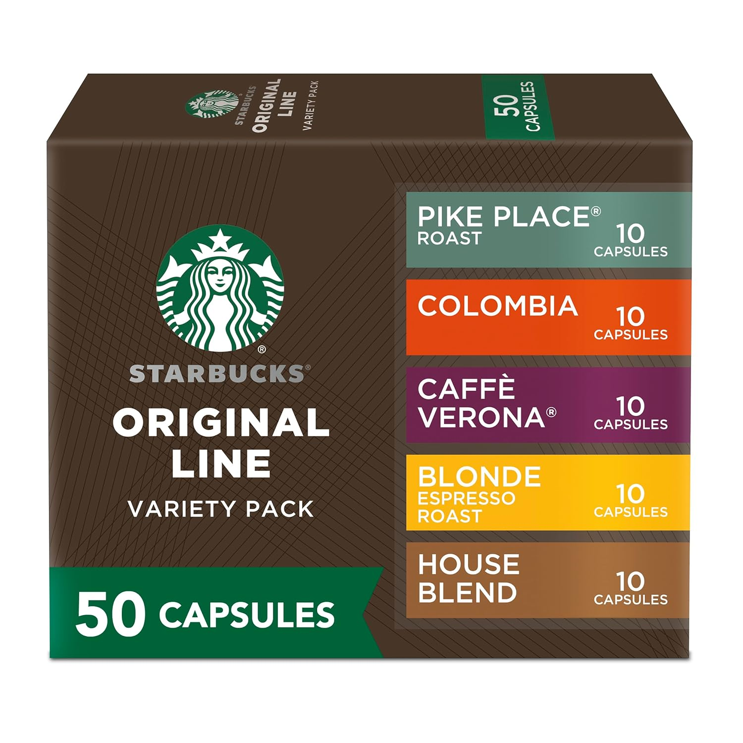 by Nespresso Original Line Variety Pack Coffee, 50-Count Espresso Pods
