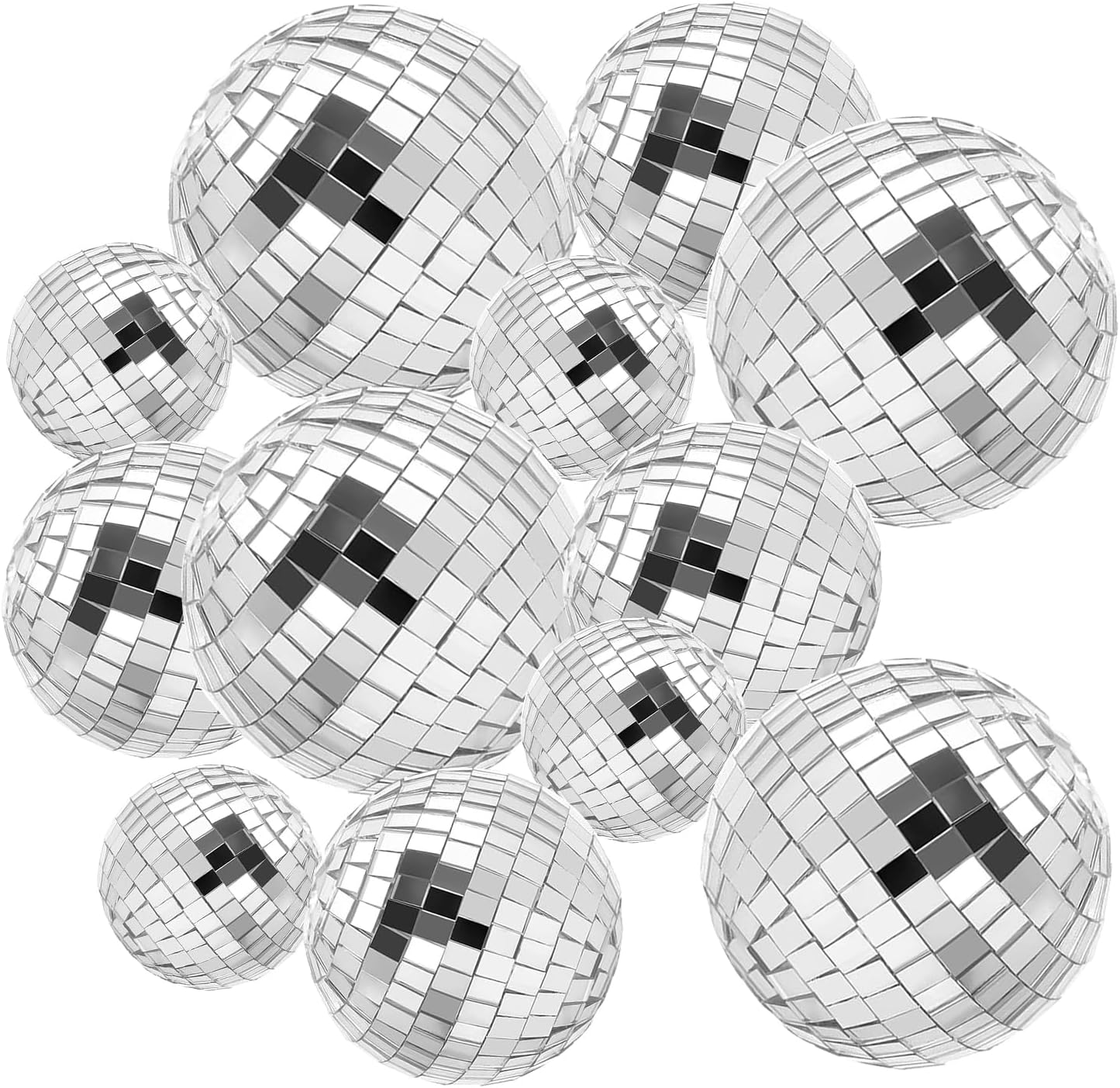 12-Pack Mini Disco Ball Cake Decorations – Glittering Party & Wedding Decor, Ideal for Birthday Cakes
