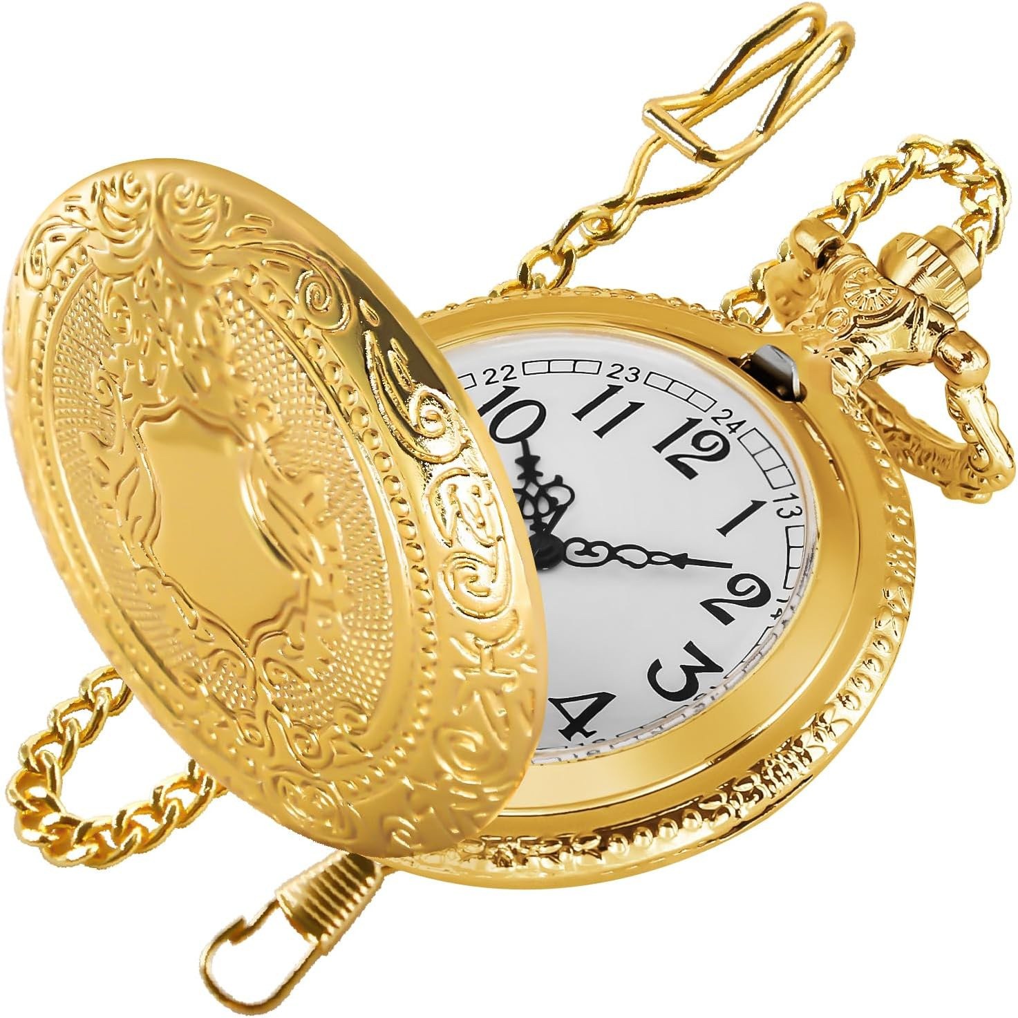 Reloj de bolsillo Gold Shield para hombre, escala digital con números  arábigos - Main Image