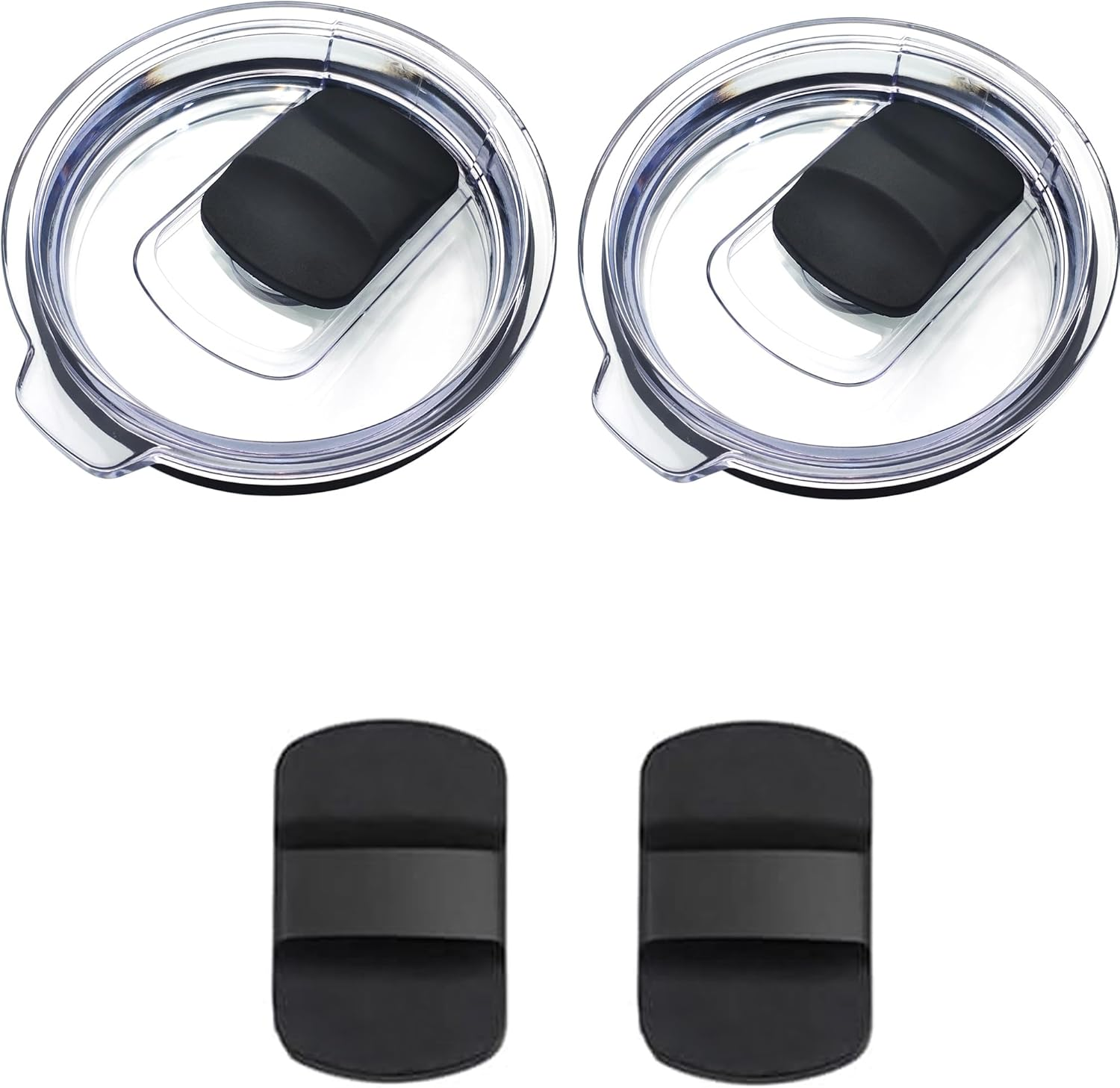 32 Oz Tumbler Lid Replacement for Yeti Rambler, 32 Oz Mug, BPA Free with 4 Magnetic Slider (2 Pack)