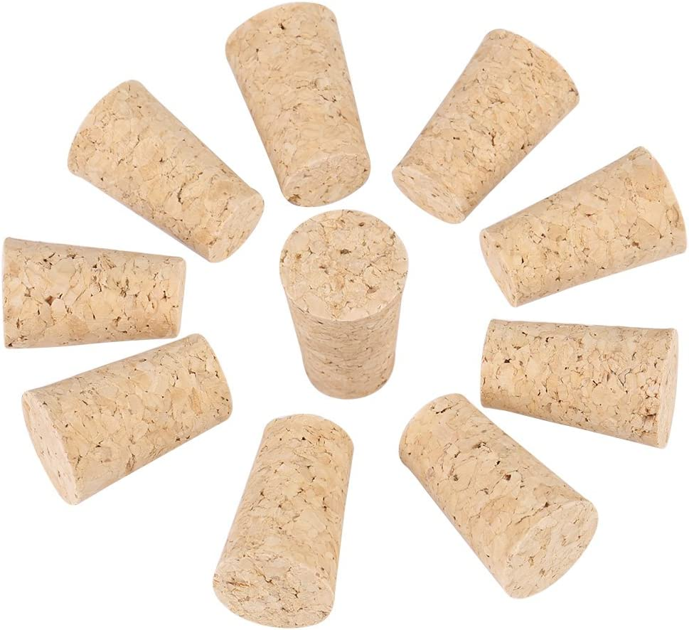 10Pcs Wine Corks, Wood Corks for Wine Bottles Cork Tapered Corks Wooden Wine/Beer Bottle Stopper for Wine Making Crafts(221735Mm)