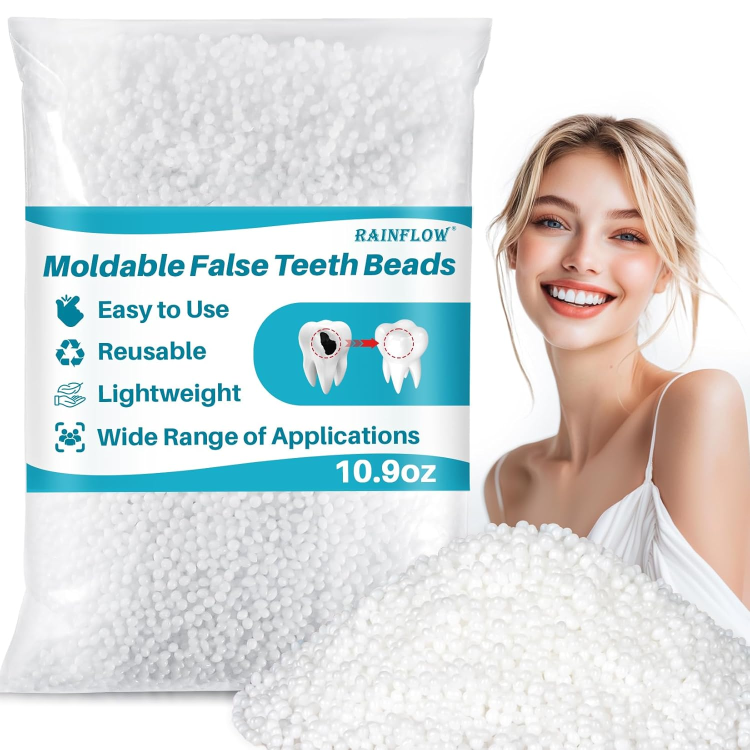 10.9oz Tooth Repair Kit - Moldable Thermoplastic Beads for DIY Filling & Gaps
