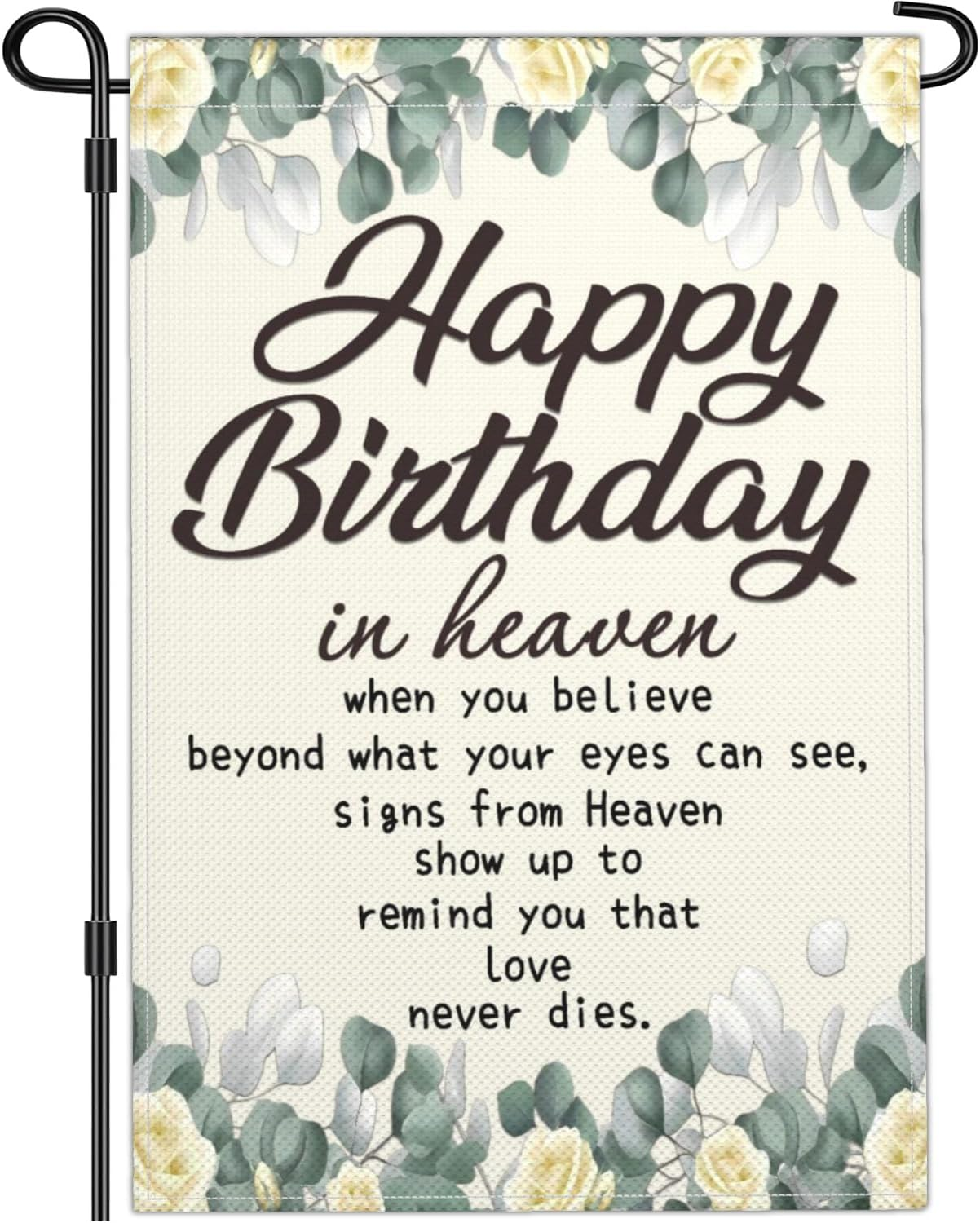 Heavenly Birthday Garden Flags 12x18 Inch Double-Sided Memorial Decorations