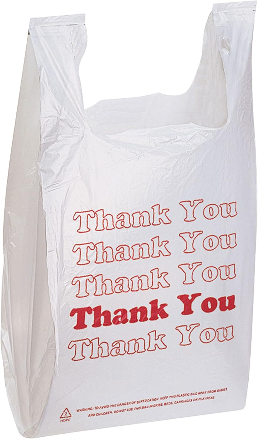 White Thank You Bags Case of 1000-11 ½” X 6