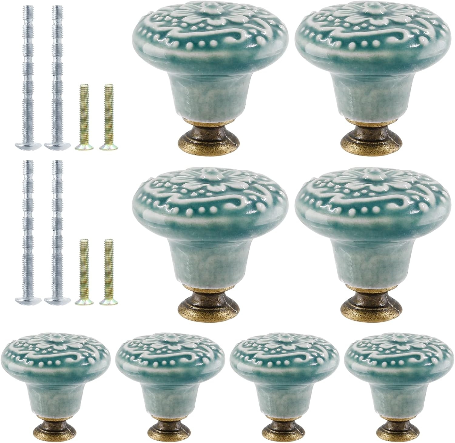 green dresser knobs 8Pcs Ceramic Knobs, Vintage Kitchen Cabinet Pulls, Retro Ceramic K Boho Wedding Dresses Online
