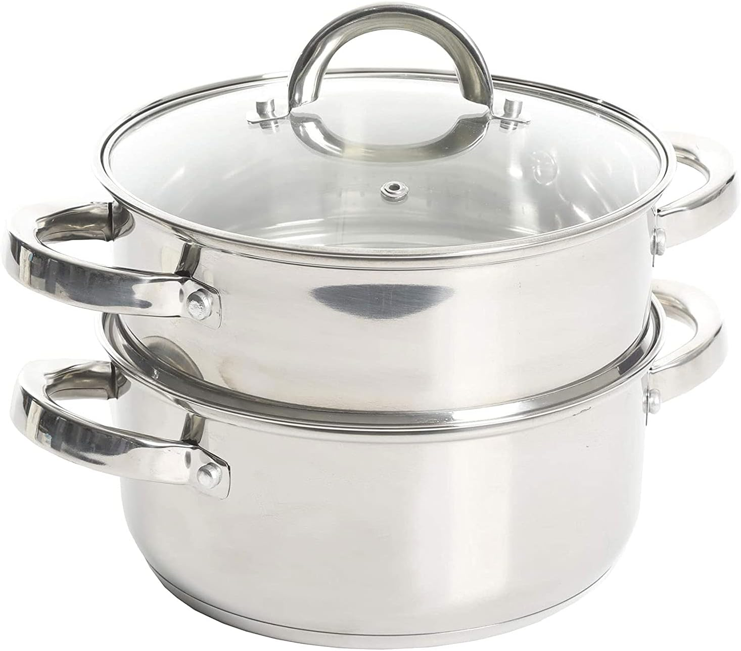 Sangerfield Stainless Steel Cookware, 3.0-Quart Dutch Oven W/Steamer Basket