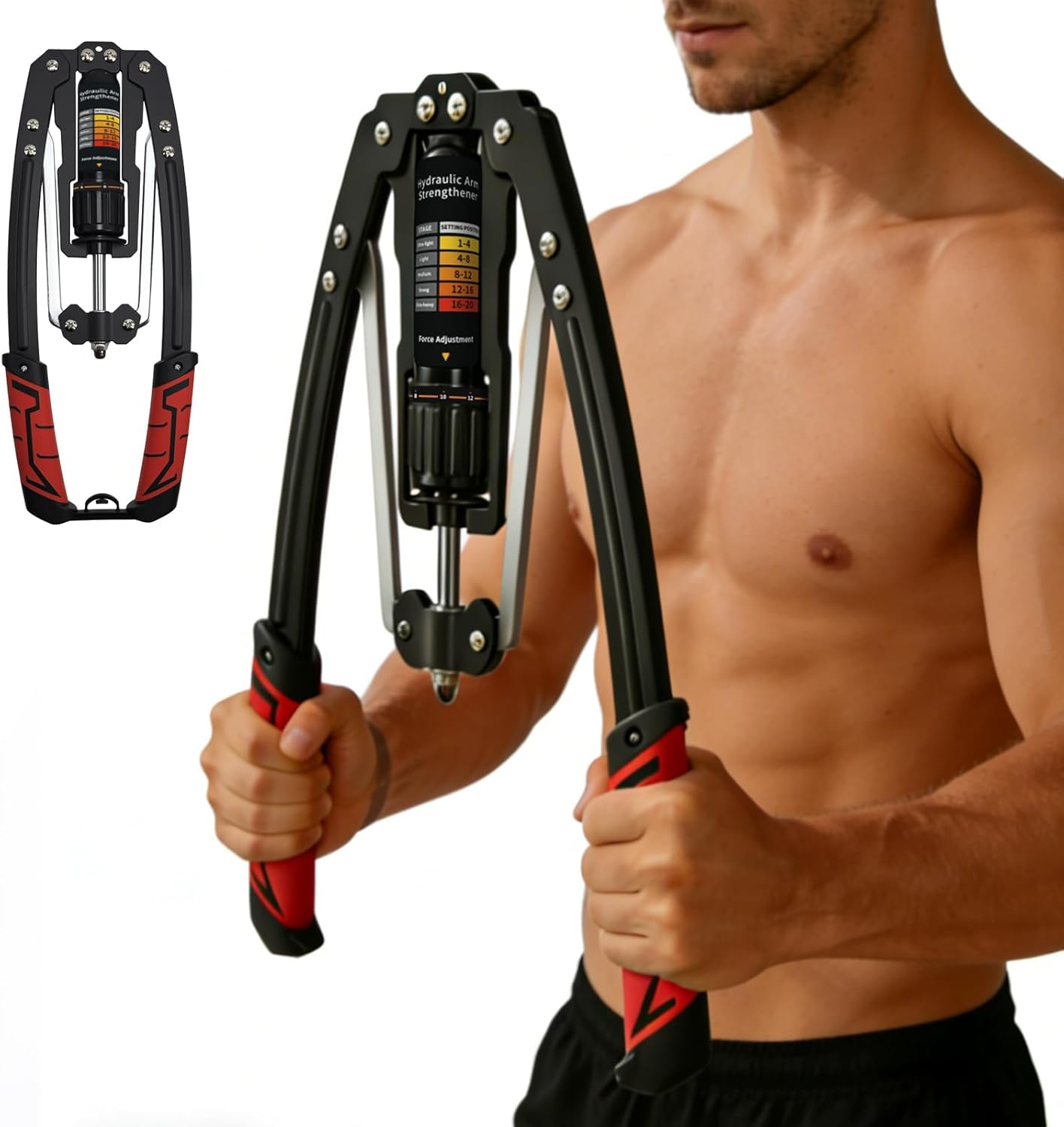 Hydraulic Twister Arm Exerciser, 22-440Lbs Adjustable, Home Chest Workout Equipment, Hydraulic Power Training for Muscle Building