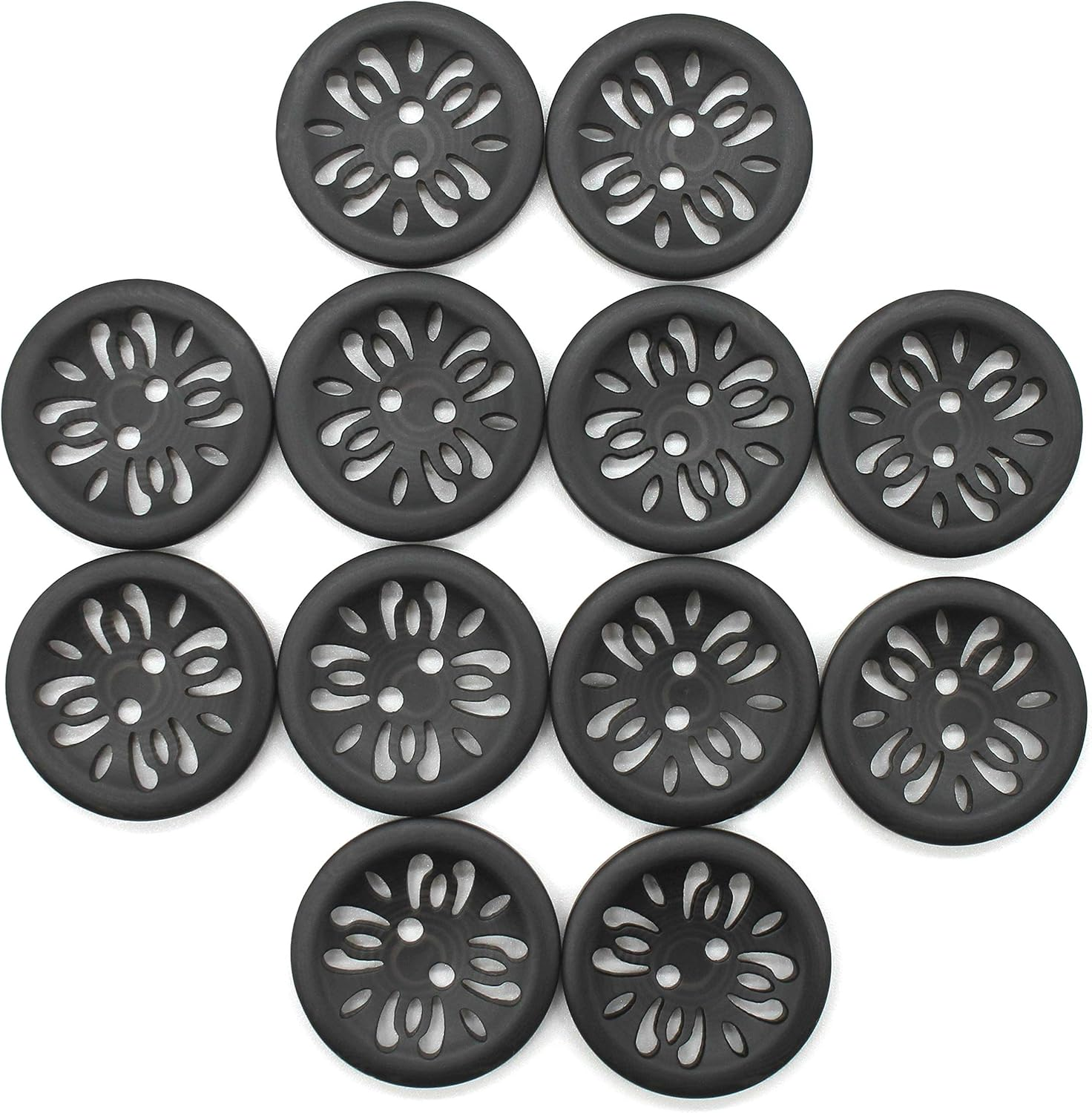 12 Pcs 25Mm Matt Black Buttons 1 Inch for Sewing Buttons Large 2-Holes Flatback Vintage Craft Buttons for Crafts and DIY Handmade Repair Clothing (Black)