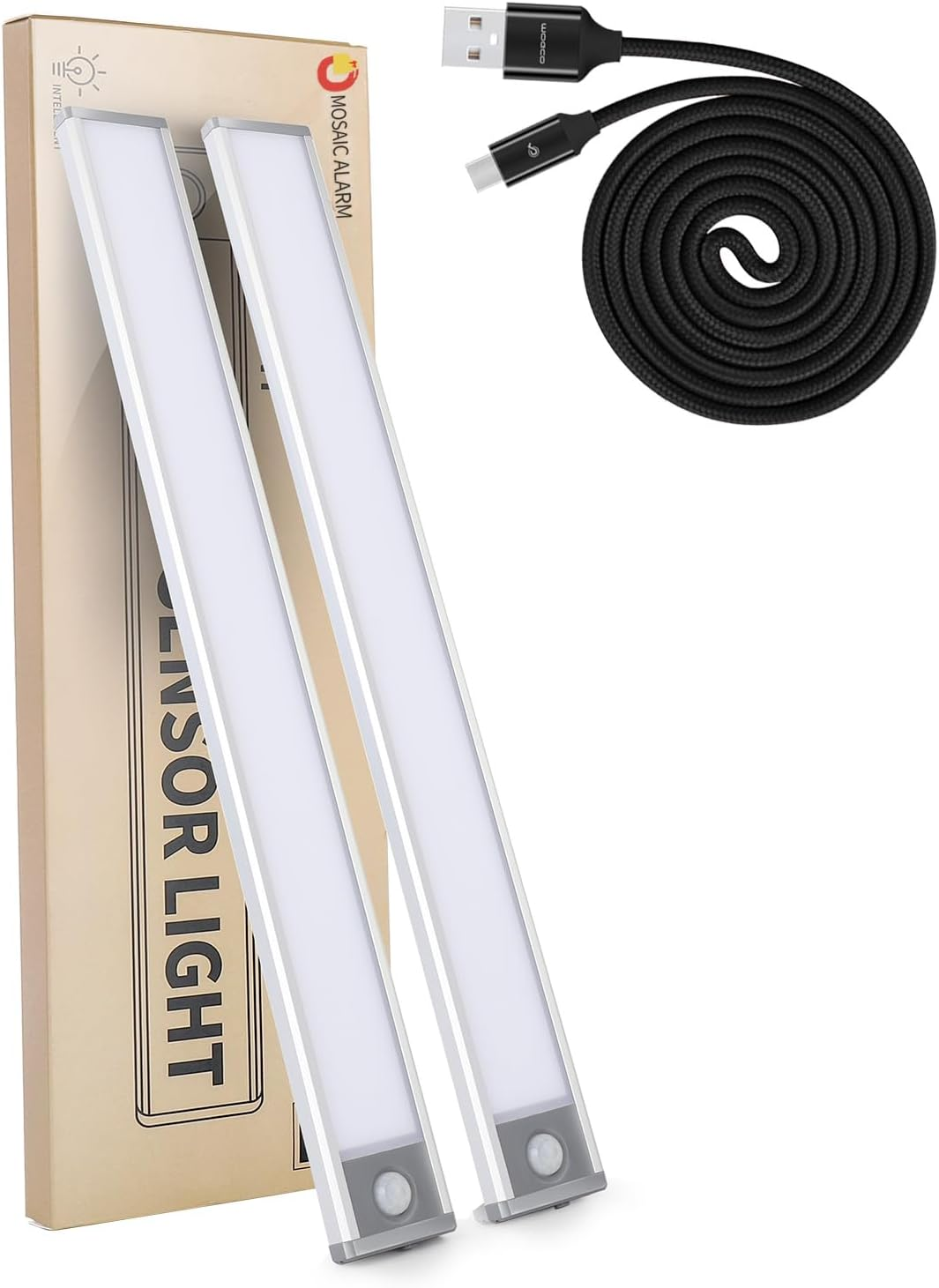 Ultra-Bright 70LED Motion Closet Lights 2000mAh Rechargeable Large Battery Powered Long Lasting Wardrobe Lighting. Cordless Sensor Lamp for Kitchen Under Cabinet, Counter, Pantry. 6000k Cool White