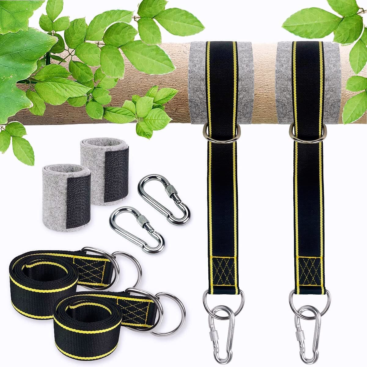 Tree Swing Hanging Straps Kit,Hammock Straps with Loops Set, Holds 2800 Lbs,5... - Picture 10 of 14