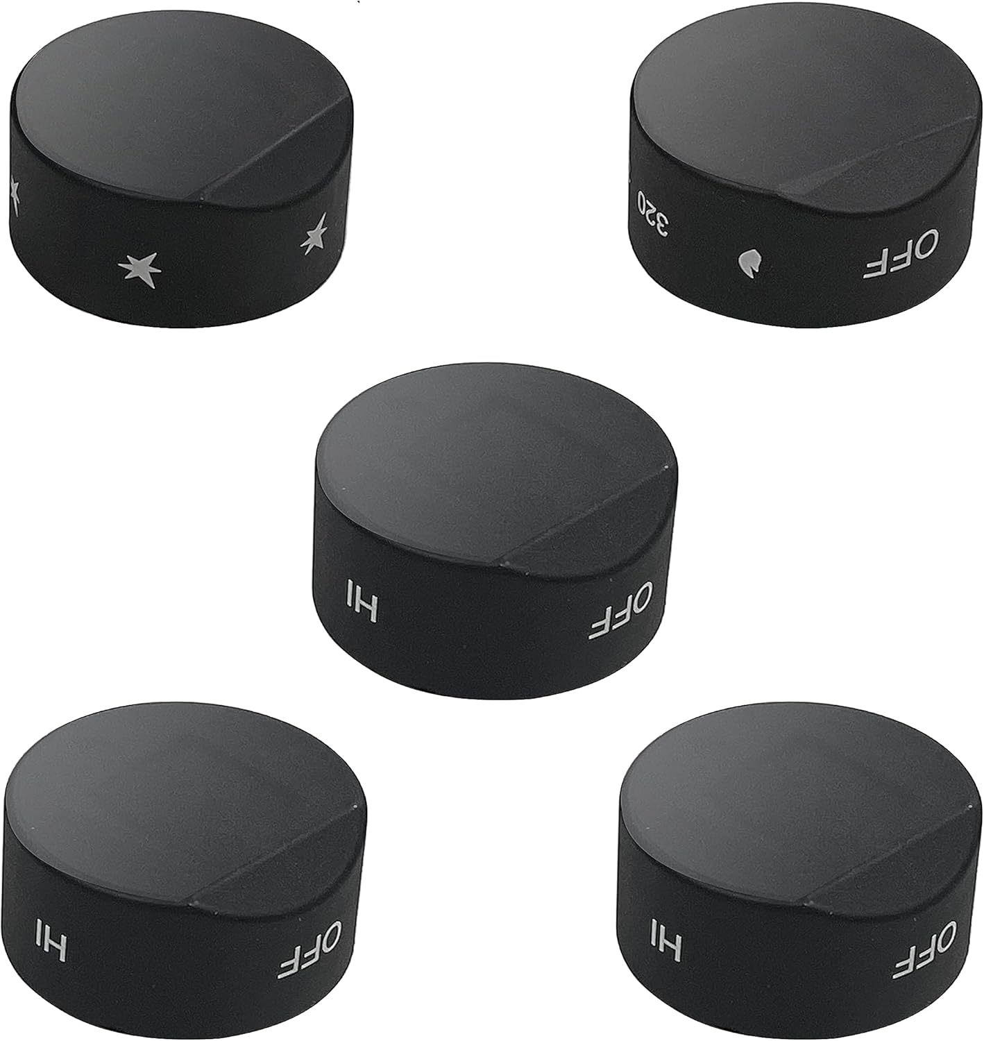 [Upgraded RV Gas Range Oven Knob Replacement Compatible with Greystone Range Oven Gas Stove Knob CF-RV17, CF-RV17B, CF-RV17BB, CF-RV21, CF-RV21B, Cf-Rv21Bb(5Pcs)