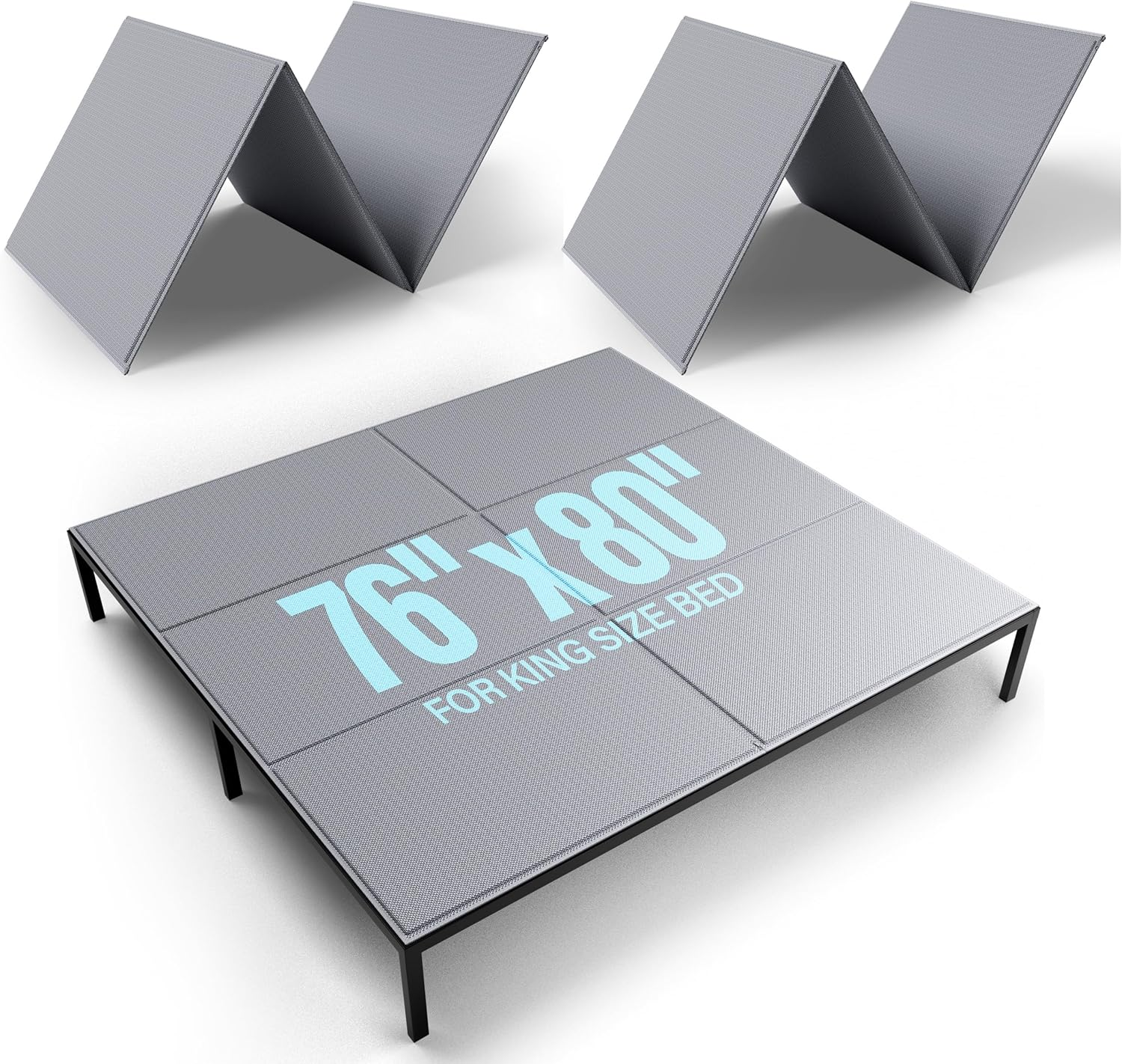 Bunkie Board King 76X80'' for Bed: Breathable & Moisture Resistant Bed Boards for under Mattresses - Heavy Duty Low Profile Mattresses Support King Box Spring Board, Noise Minimizing