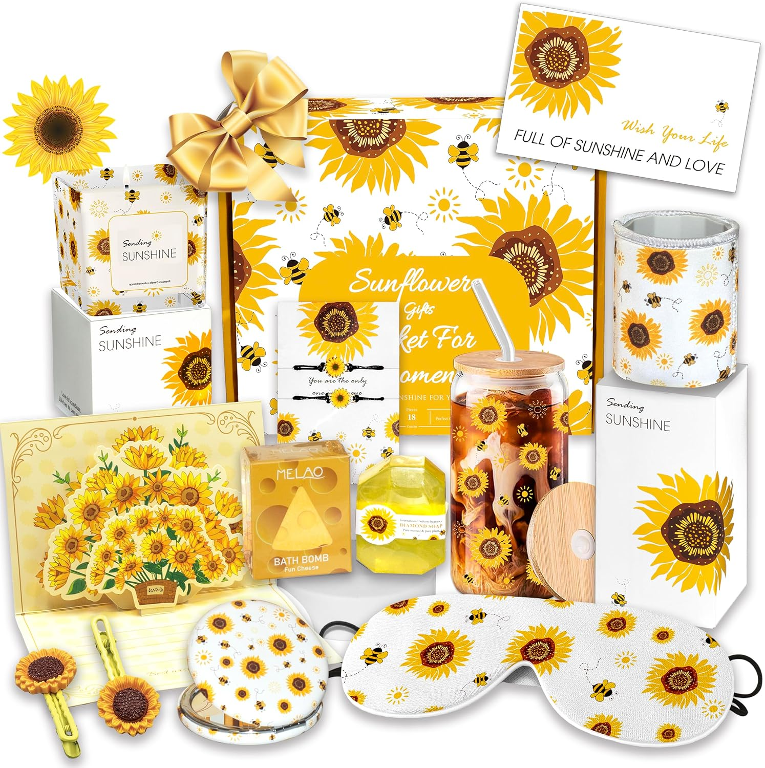 Sunflower Gift Basket: Unique Self-Care Package for Women & Special Occasions