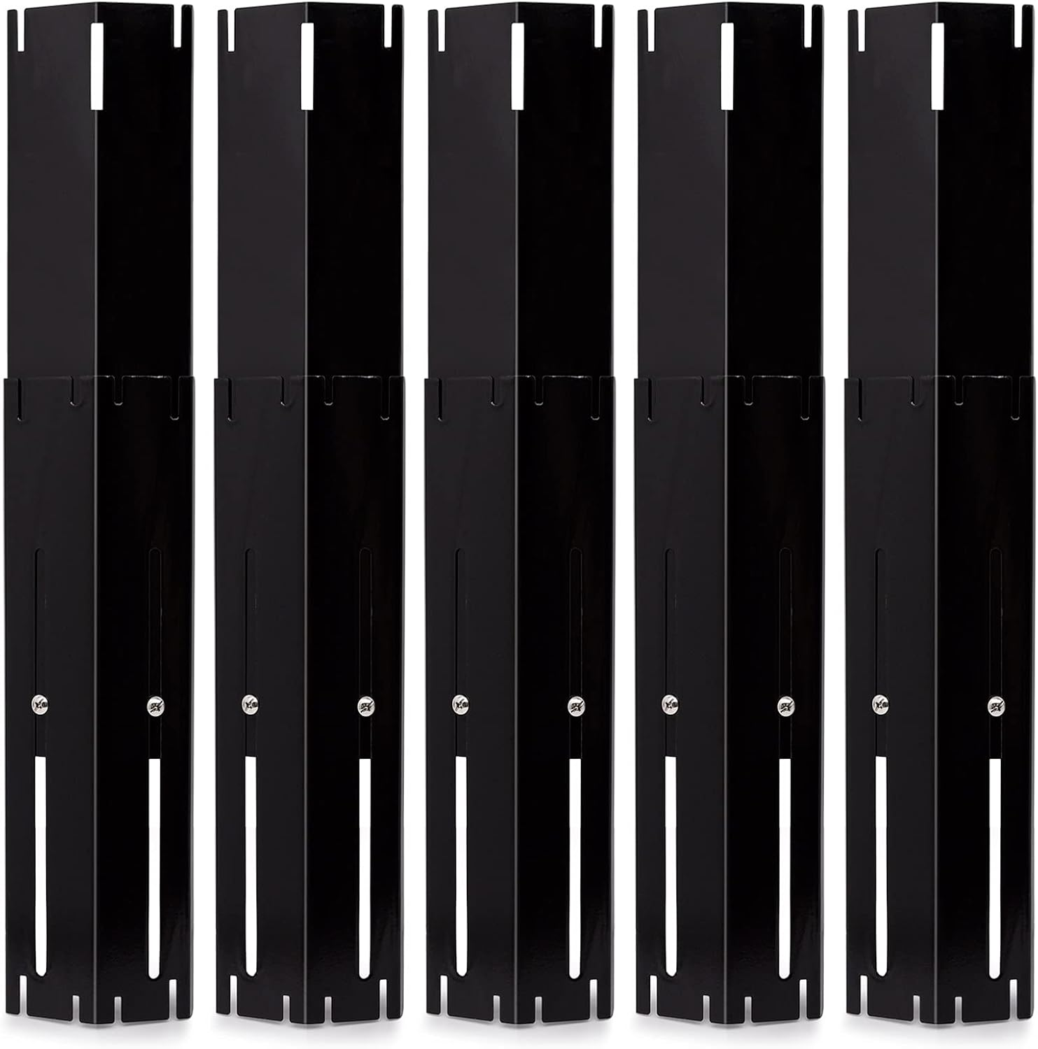 Universal Adjustable Grill Heat Plates/Heat Tents/Burner Covers/Heat Deflectors/Bbq Grill Heat Shields/Grill Cover Plates/Grill Diffuser for Gas Grill, Porcelain Steel Grill Replacement Parts (5-Pack)