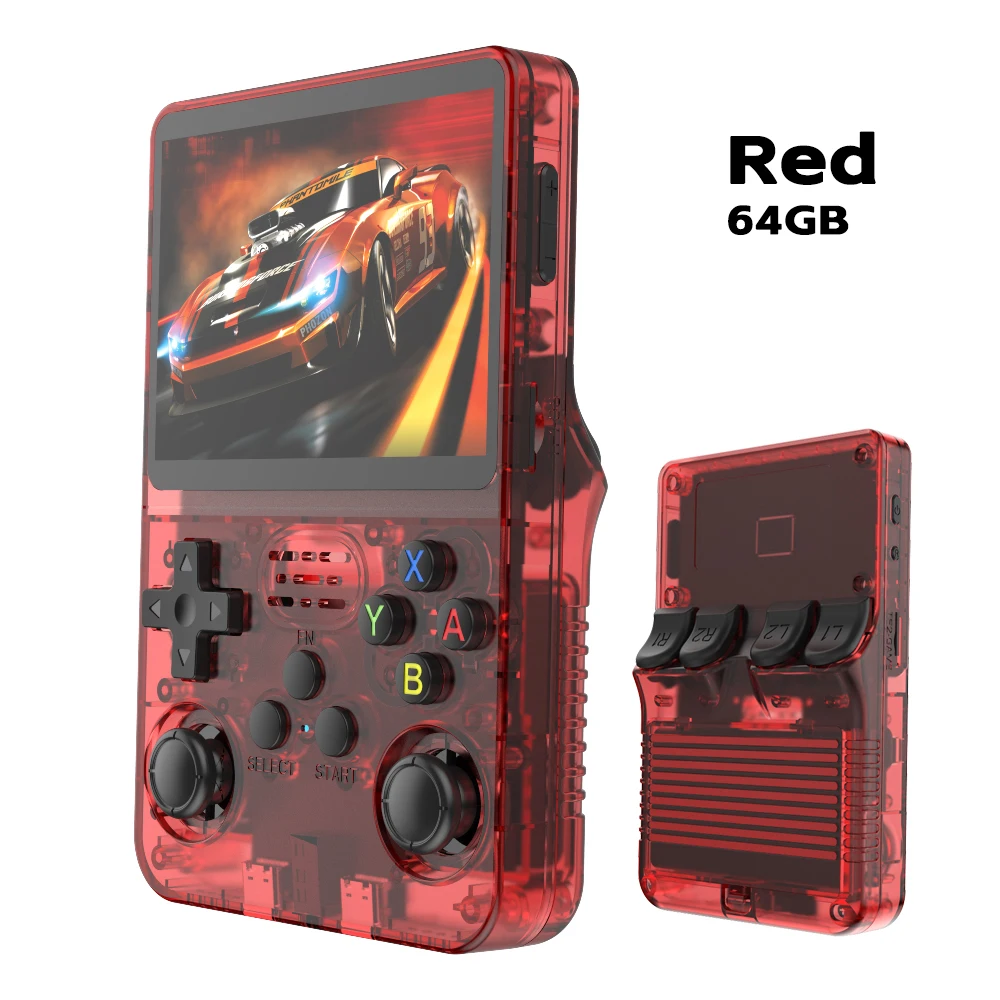 R36S Retro Handheld Video Game Console Linux System 3.5 Inch IPS Screen Portable Player 64GB Gamesmultiple Colors Are Available