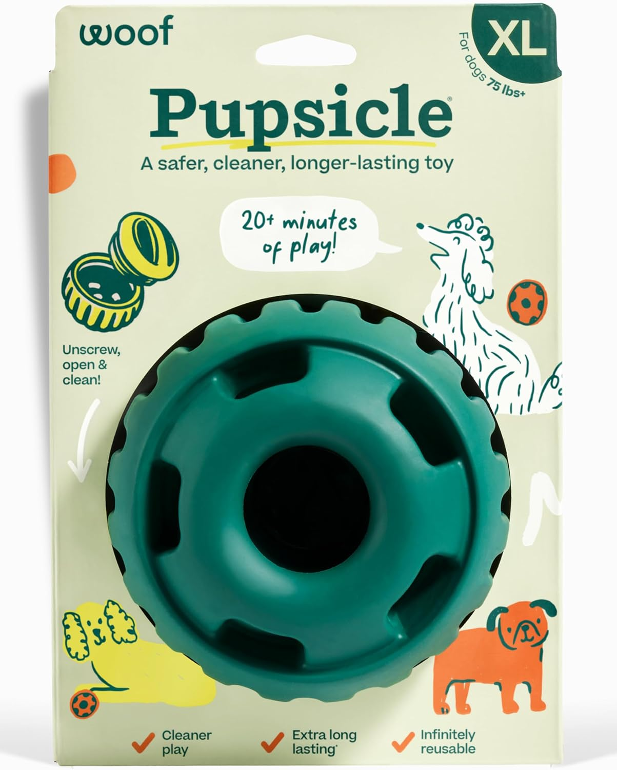 Pupsicle - Long-Lasting Interactive Dog Toy to Keep Your Pup Busy and Distracted - Safe for Dogs - Low-Mess Design - Dog Toys for XL Dogs 75 lbs and Up