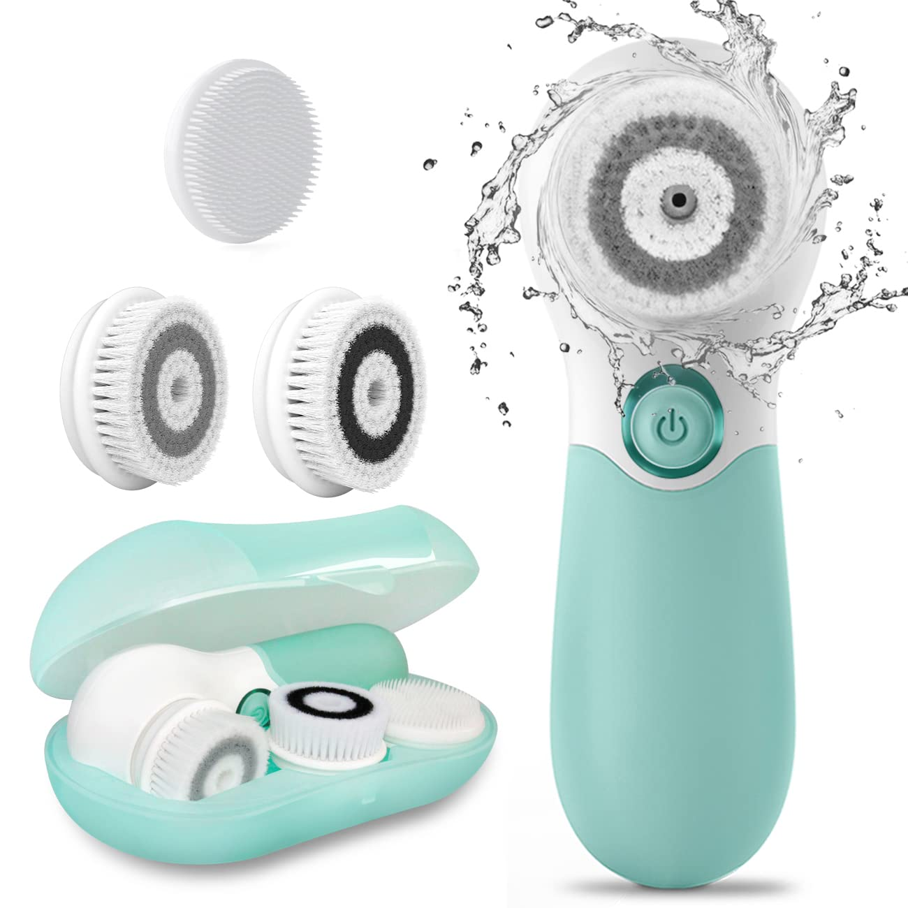 Electric Facial Cleansing Brush – 3 Heads, 2 Speeds