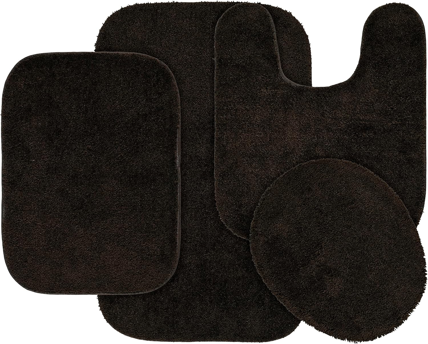 Garland Rug Traditional Bath Rug Set, 4-Piece, Chocolate