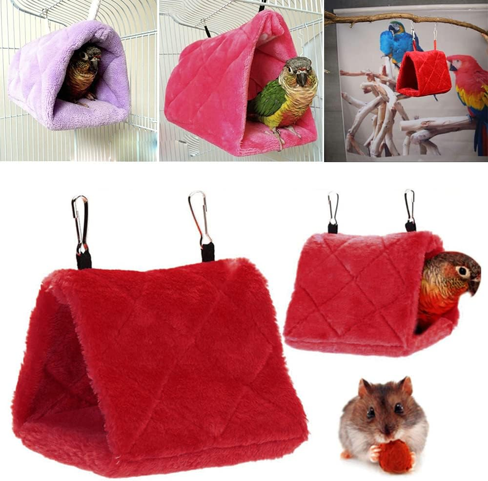 Bird Parrot Hammock Hut Practical Plush Snuggle Hanging Cave Cage Bed Tent La... - Picture 7 of 14