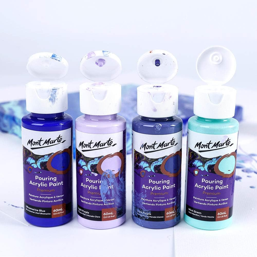 Mont Marte Pouring Acrylic Paint 4-Pieces Set, 60 ml, Ethereal - Picture 7 of 20