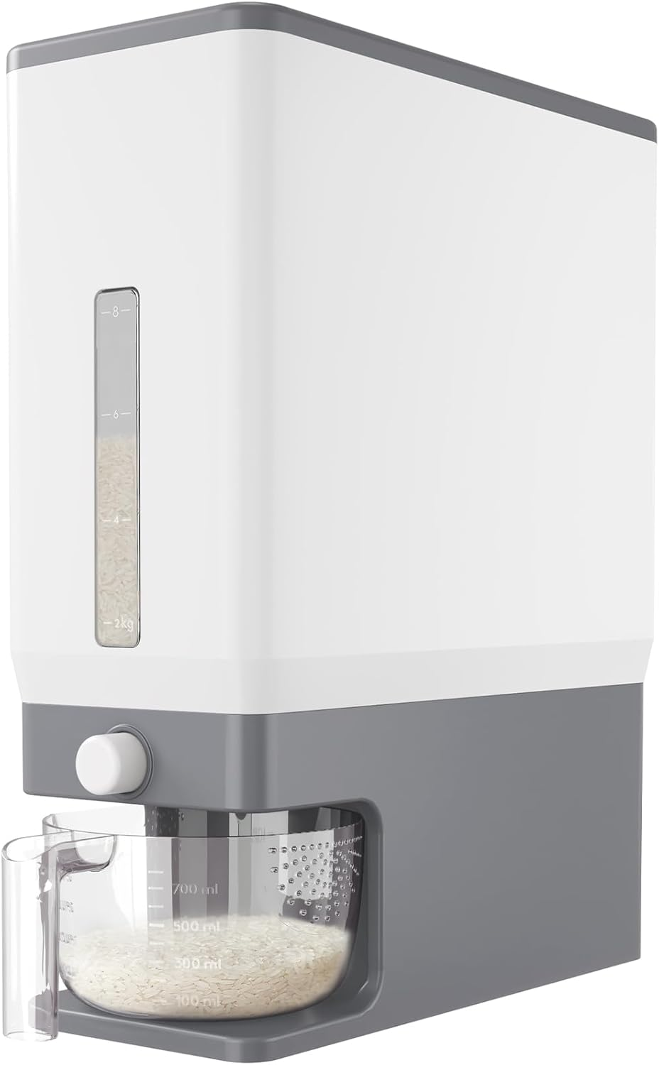 Rice Dispenser 25 Lbs(11.3Kg), Rice Storage Container Sealed Moisture Proof with Measuring Cup for Kitchen Pantry Household, Bpa-Free, 1 Pack