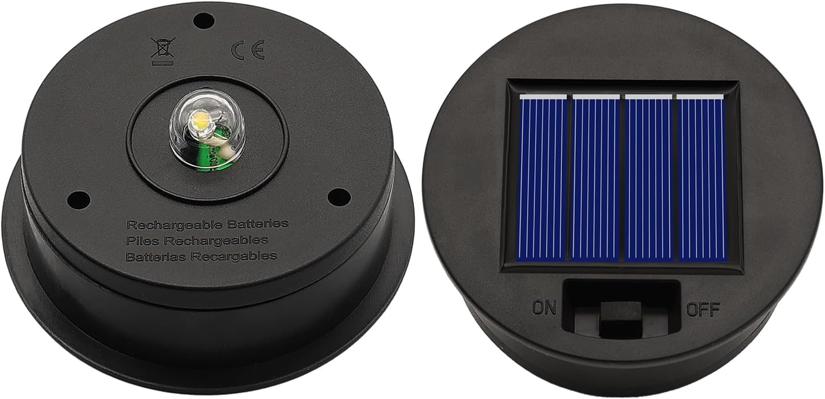 2 Pack Solar Lights Replacement Top Parts 7 Lumens Lantern Lids Light for Hanging Solar Lanterns Outdoor Decorations Garden Patio