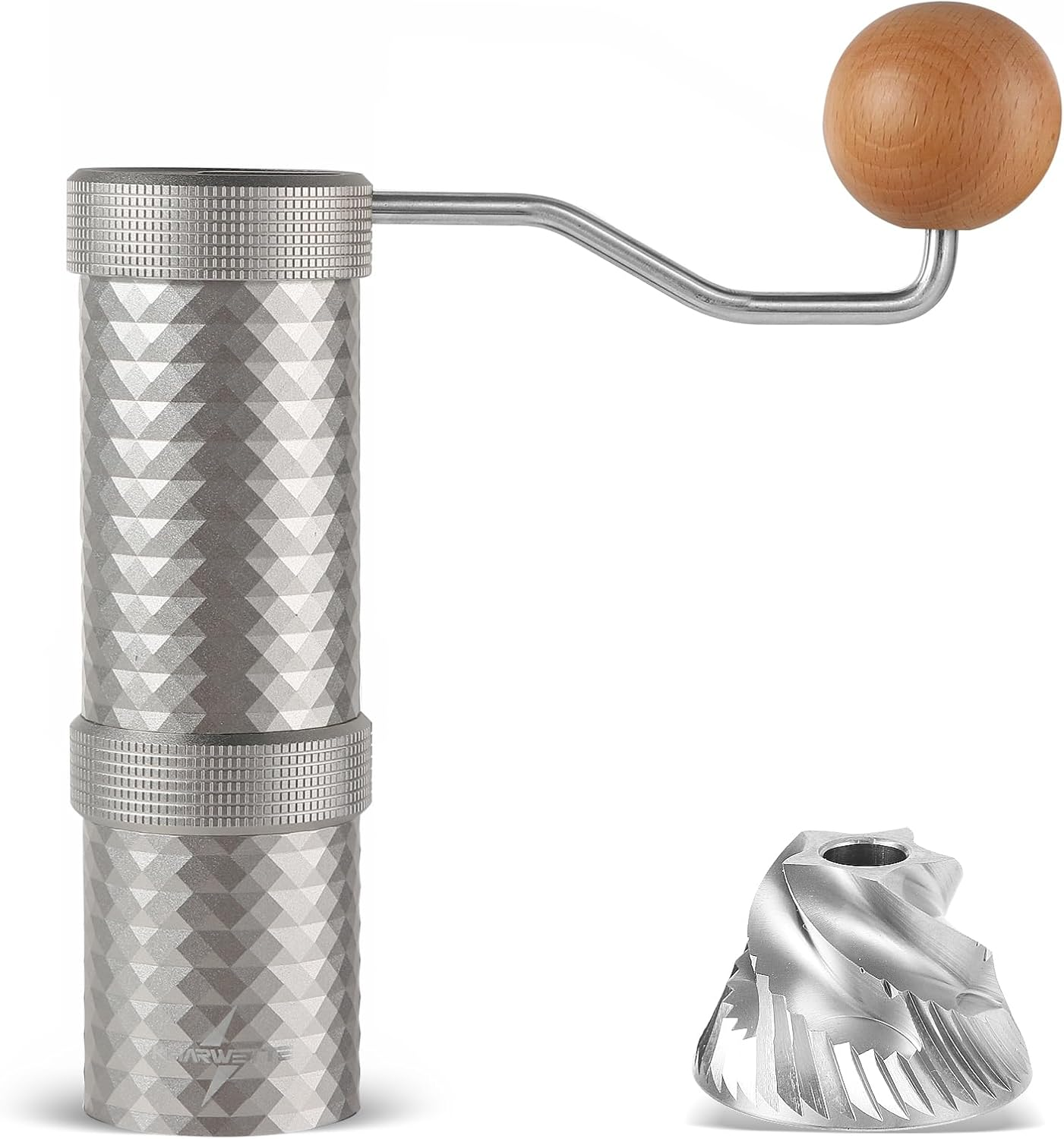 KharWette Manual Coffee Grinder Stainless Steel Conical Burr Capacity 20+g Ad... - Picture 2 of 13