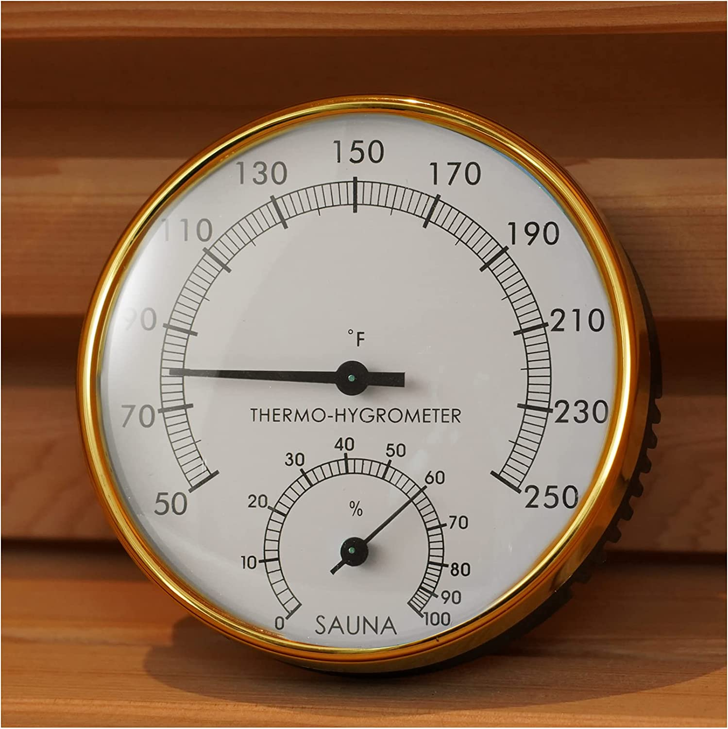 Sauna Thermometer 2 in 1 Fahrenheit Thermometer Hygrometer for Sauna Room, Sauna Accessories for Any Barrel or Infrared Steam Saunas