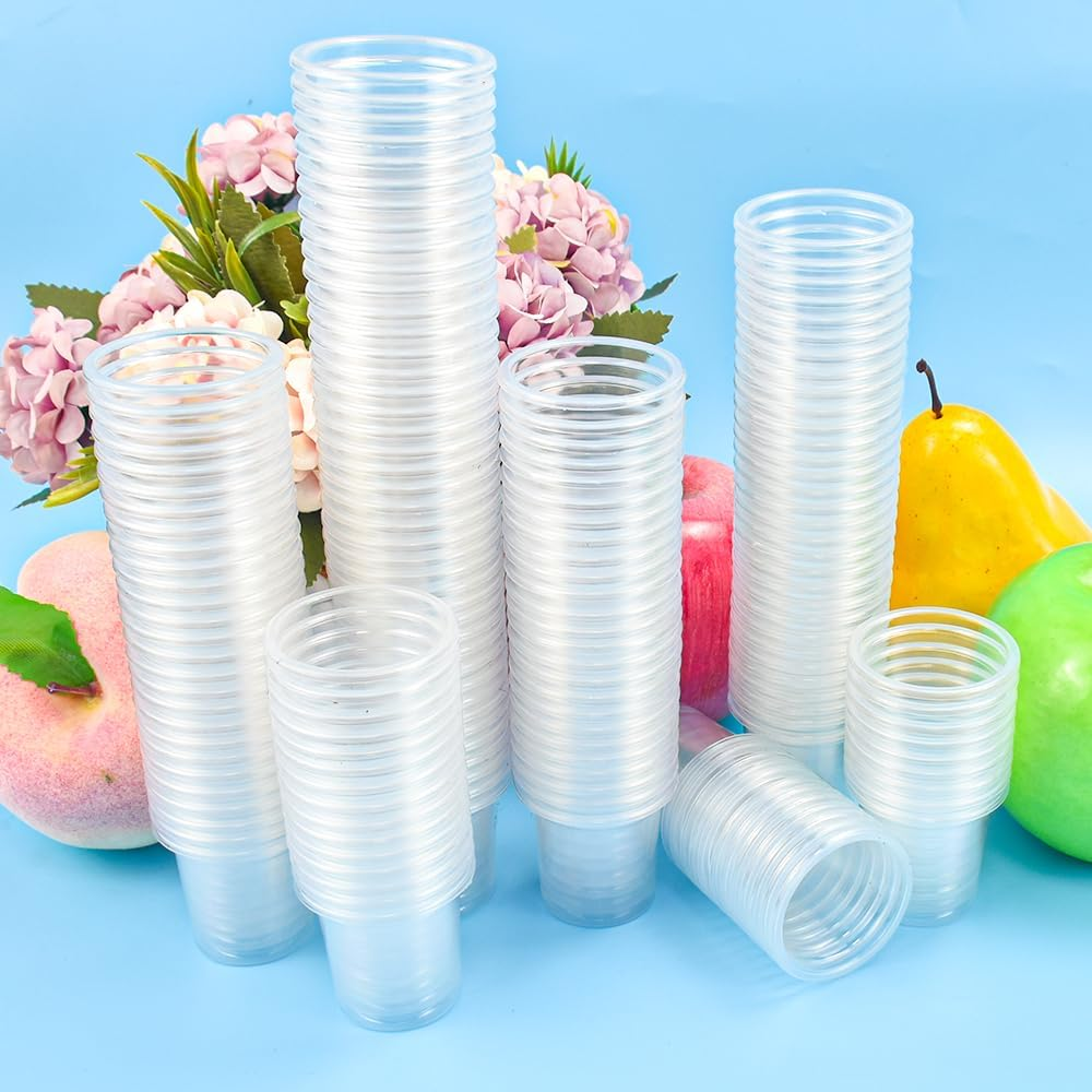 300 Stück Schnapsgläser Plastik Schnapsbecher 2Cl/ 20Ml Shotgläser Plastik Stamperl 2Cl Plastikbecher Schnaps Transparente Shot Becher Plastik 2Cl Trinkbecher Kurz Für Party Spaß Hochzeiten