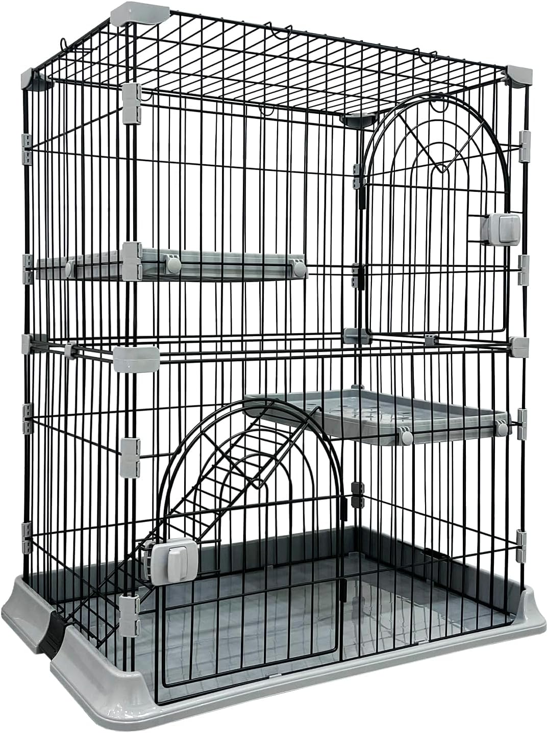 Slim 2/3-Tier Cat Cage for Large Cats Easy Assembly Pet Cage with Wide Door &... - Picture 3 of 4