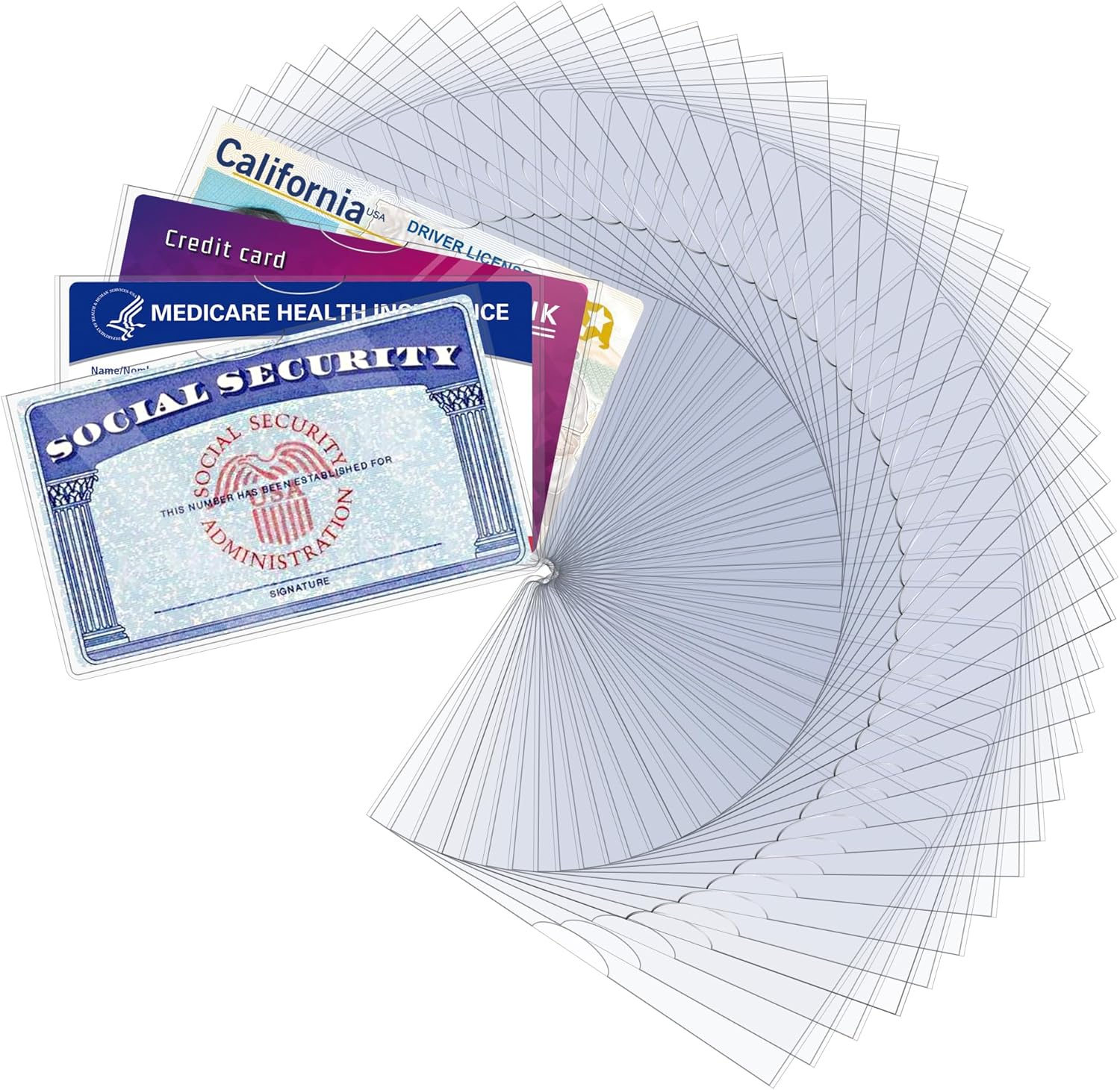 60 Pack Social Security Card Protector Sleeves, Ultra Clear & Durable 31Mil Waterproof Ssn/New Medicare/Credit Card Holder, Soft Id/Debit/Credit/Index Card Storage Sleeves