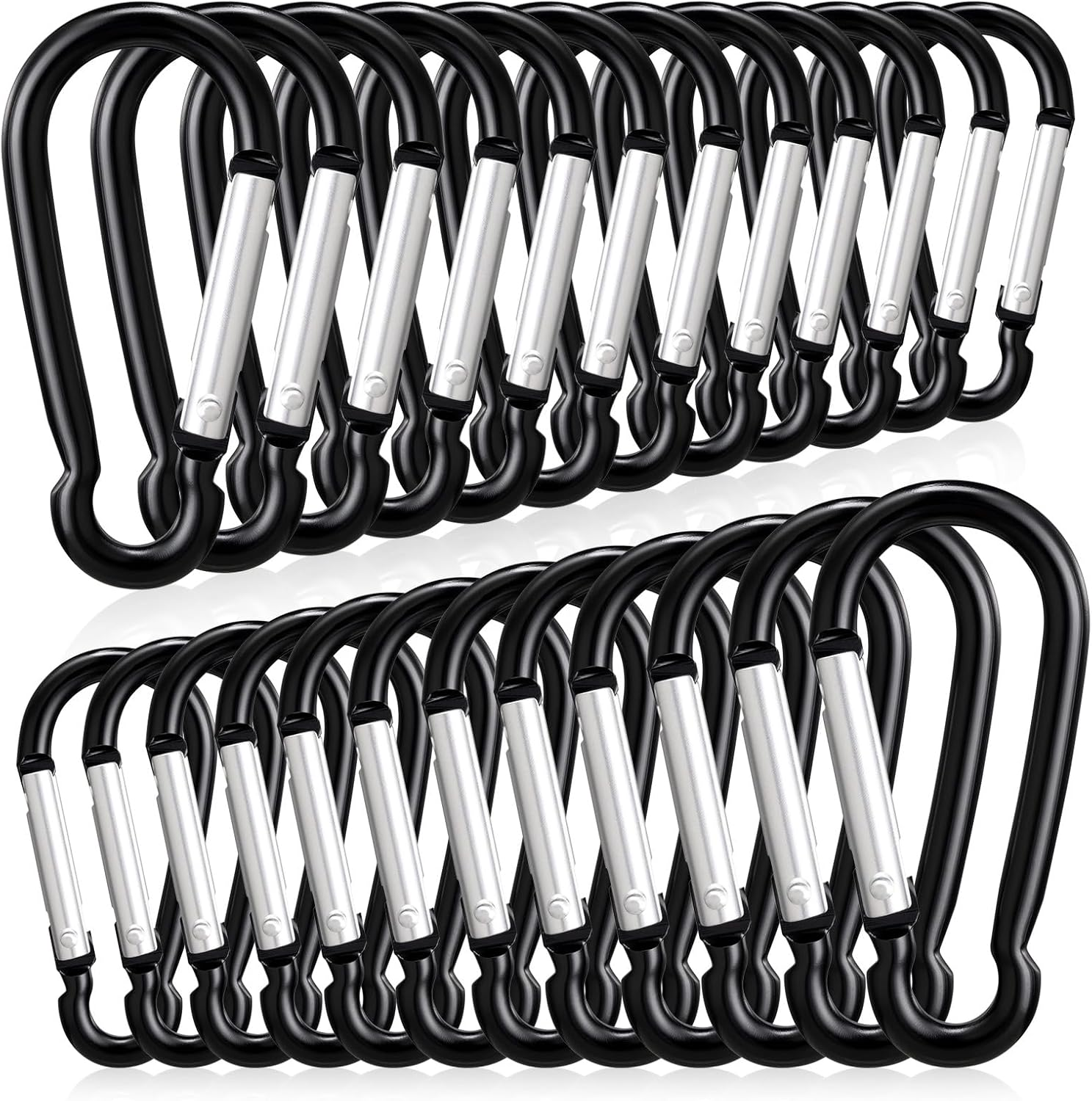 24 PCS Small Carabiner Clips, Spring Snap, Keychains Hooks, 2