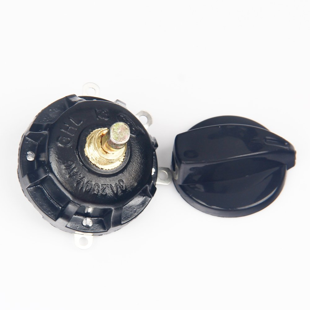Heavy Duty 120V-250V 4 Position 3 Speed Fan Selector Rotary Switch With Knobs