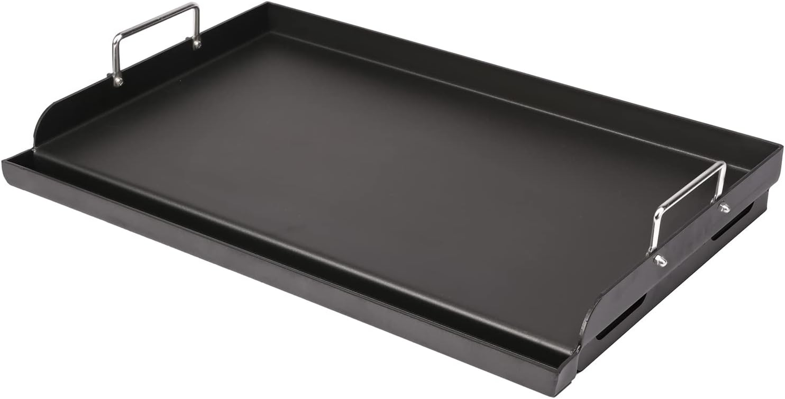 25" X 16" Pre-Seasoned Nonstick Cast Iron Griddle for Gas & Charcoal Grills – Universal Flat Top with Grease Groove, Reinforced Ridges & High Sidewalls, Great for Parties, Camping & Tailgating