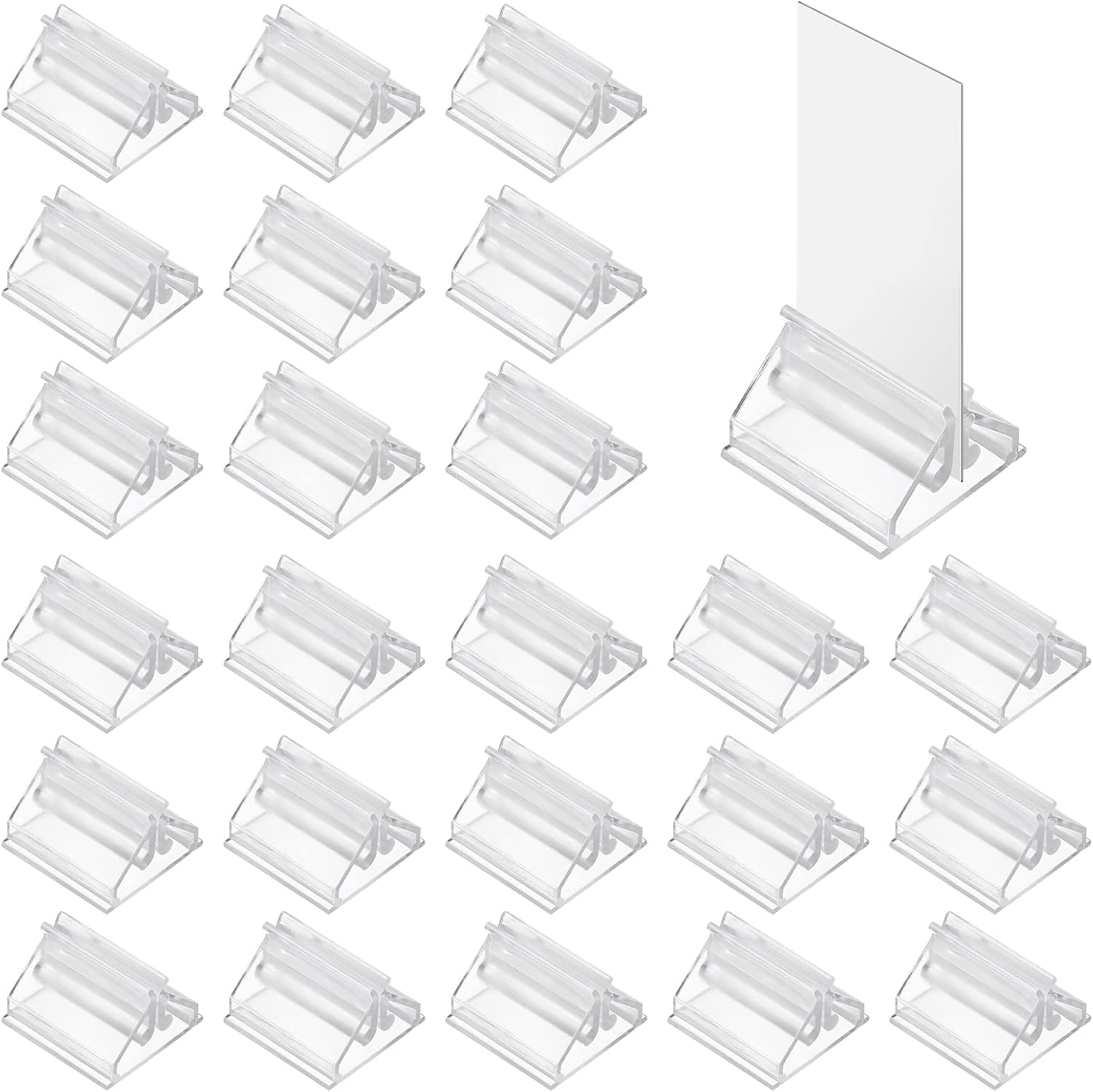24PCS Plastis Card Stands Clear Game Card Stands Display, Game Piece Holders Picture Stands for Cards, Photos,Memos,Pictures Display