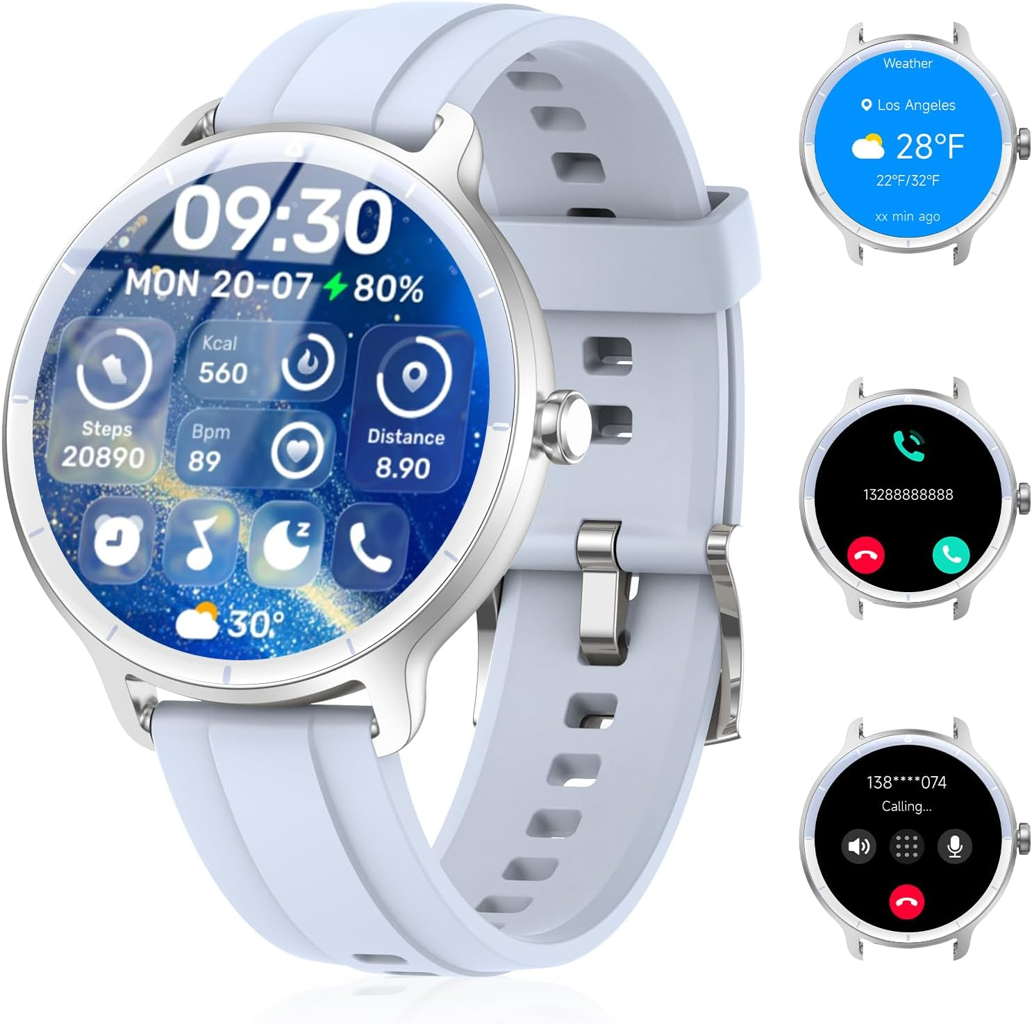 Smart Watch for Women Men (Answer/Make Calls), Smartwatches Built-In AI Voice, 1.27
