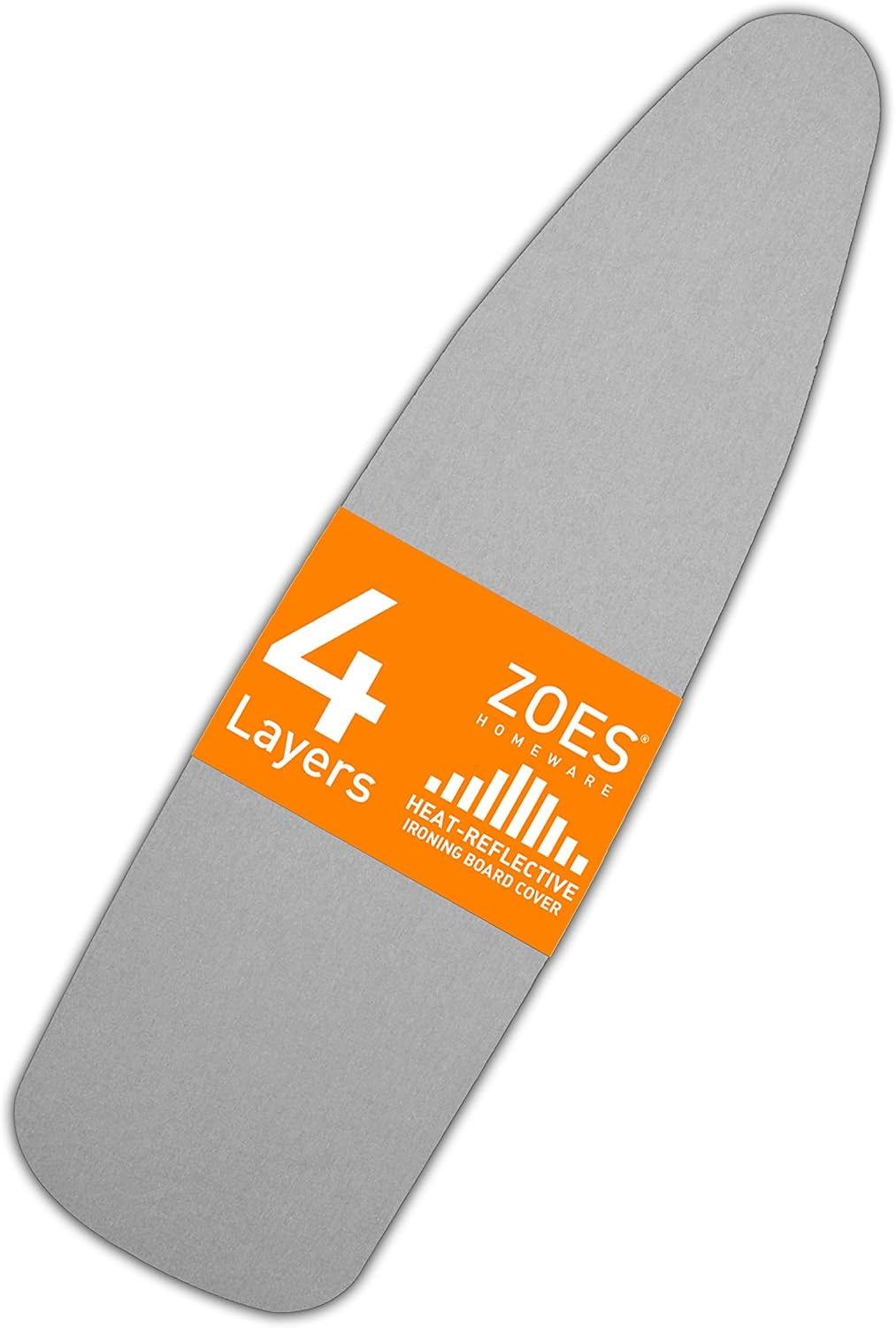Ironing Board Cover and Pad | 100% Cotton Cover with Padding Standard Size with Aluminum Coating | Heat-Reflective Ironing Board with Elastic Edges Set | 54"X15" Grey