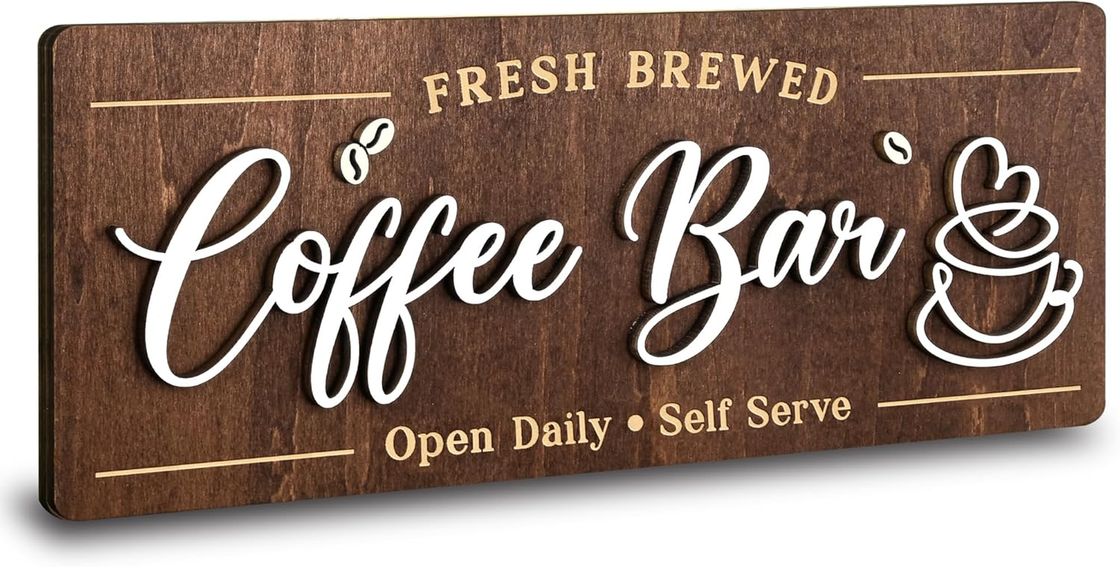 Coffee Bar Sign for Wall, Vintage Cafe Station Signs for Coffee Bar Decor