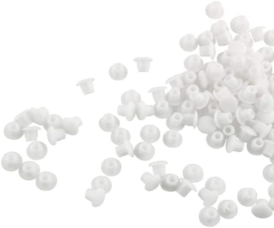 5Mm Plastic Hole Plugs  200PCS White 3/16 Inches round Button Flush Type Plugs Screw Cap Drilling Cover Plugs for Chair Cabinet Cupboard Shelf Furniture Fencing Post Pipe Insert End Caps