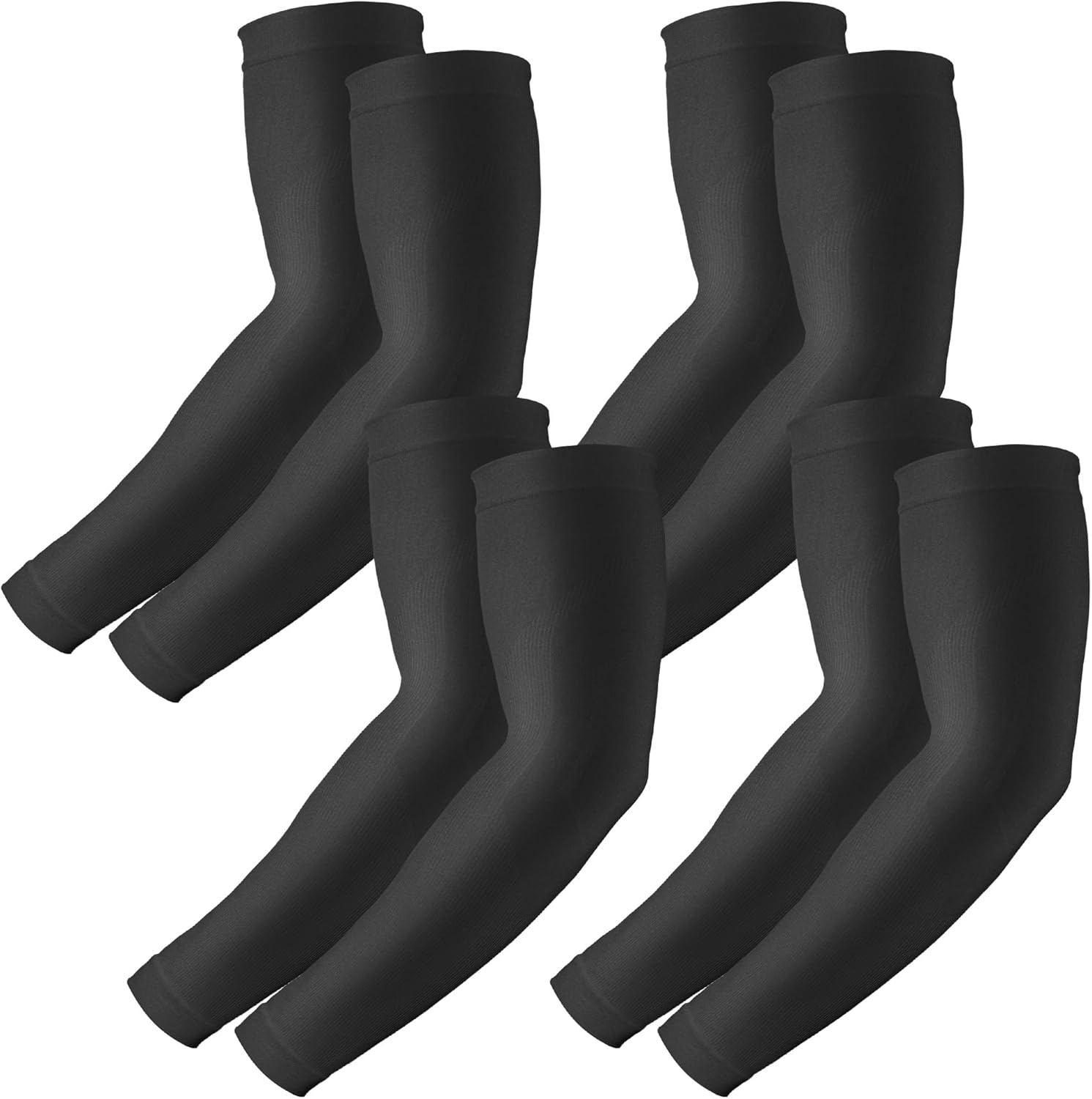 4 pares de mangas de protección solar UV para hombres y mujeres, compresión y enfriamiento.