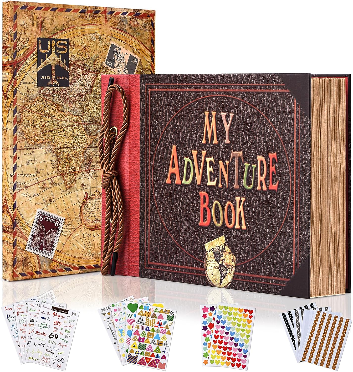 Our Adventure Book 146-Page DIY Handmade Scrapbook, Embossed Leather Cover - ... - Picture 16 of 19