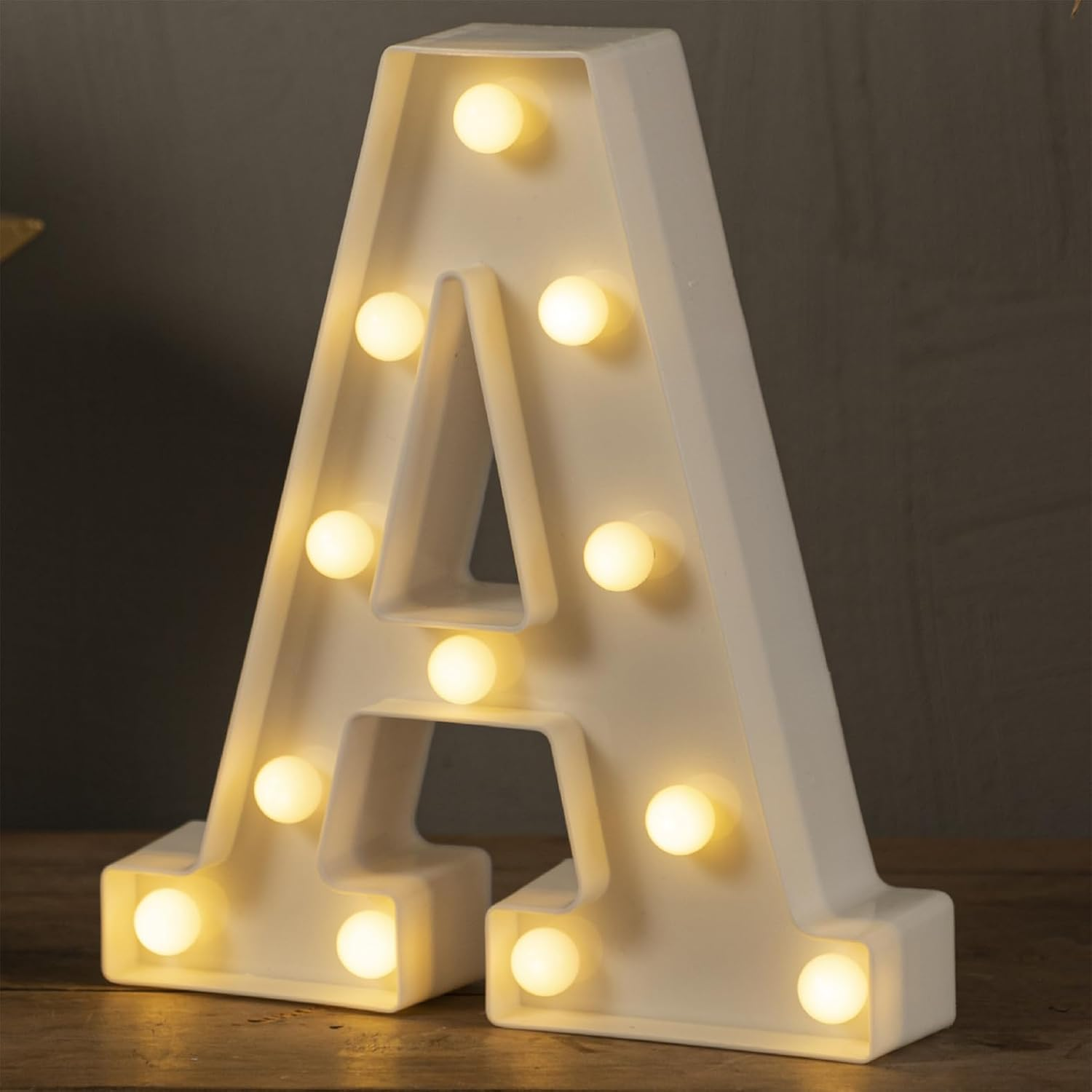 Light up Letters A, LED Marquee Letters Lights Sign 26 Alphabet and 10 Number Big Light Letter for Party Birthday Bar Battery Powered Christmas Decor Letter Lights (Warm White)
