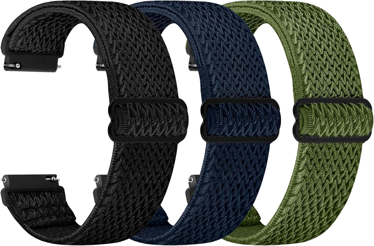 Quick Release Watch Band - Choice of Width -18Mm 19Mm 20Mm 22Mm 24Mm Watch Bands, Solo Loop Adjustable Elastic Nylon Watch Straps Replacement Wristband for Men Women