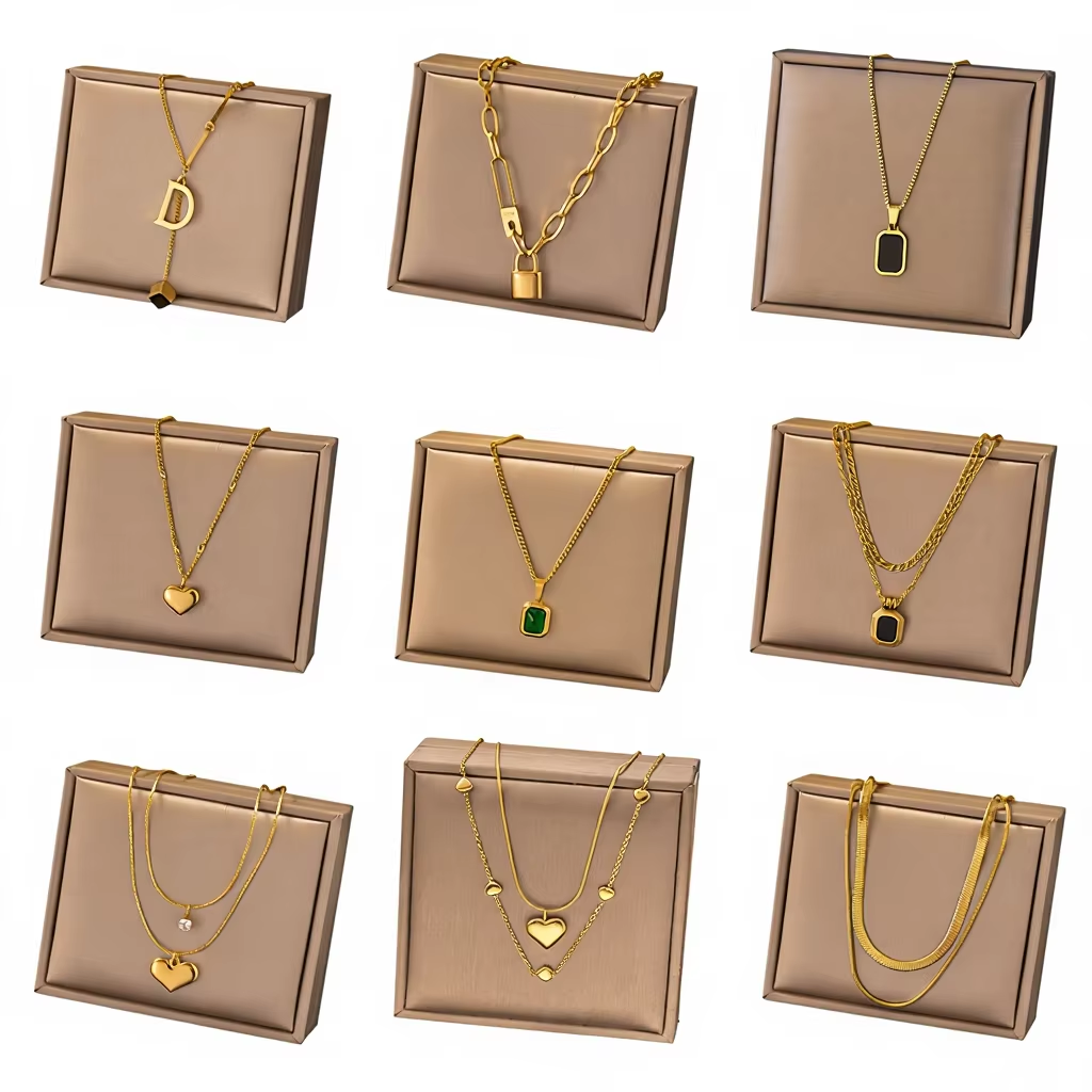 MW Custom Stainless Steel 18K Gold Zircon Trendy Layered Heart Butterfly Pendant Necklace Women'S Gift Bulk