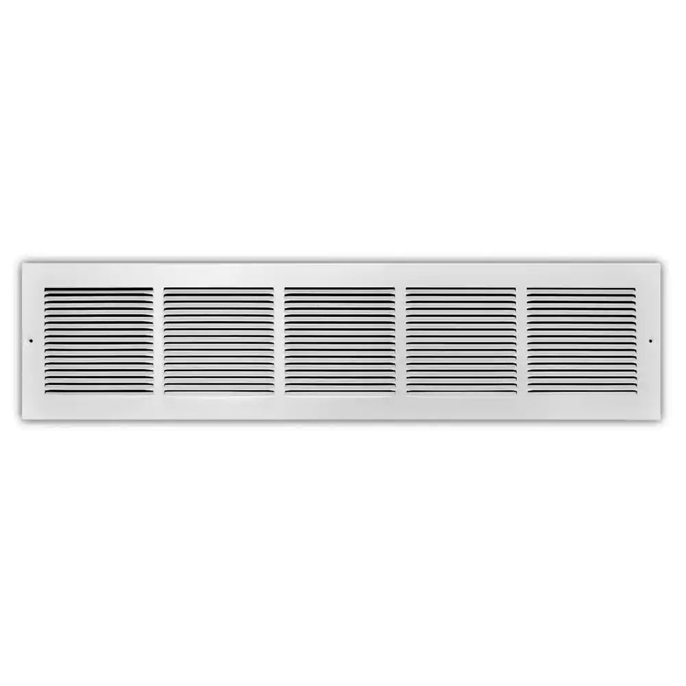 30 In. X 6 In. 1-Way Steel Baseboard Return Air Grille in White