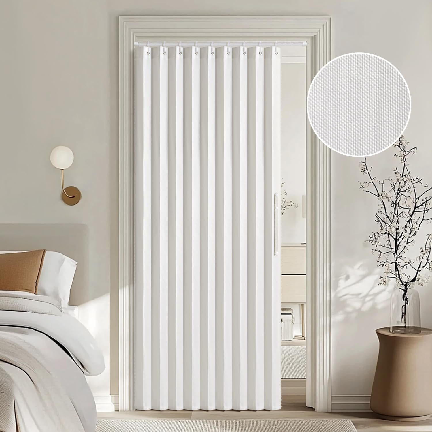 Accordion Style Magnetic Folding Door Curtains for Doorways/Closet Room Divider