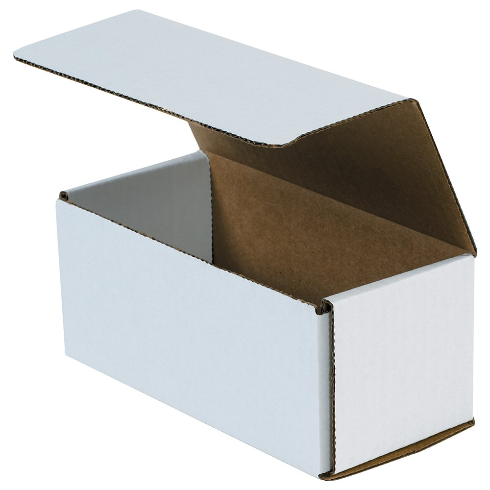 White Corrugated Cardboard Mailing Boxes, 7 1/2 X 3 1/2 X 3 1/4 Inches, Pack of 50, Crush-Proof, for Shipping, Mailing and Storing