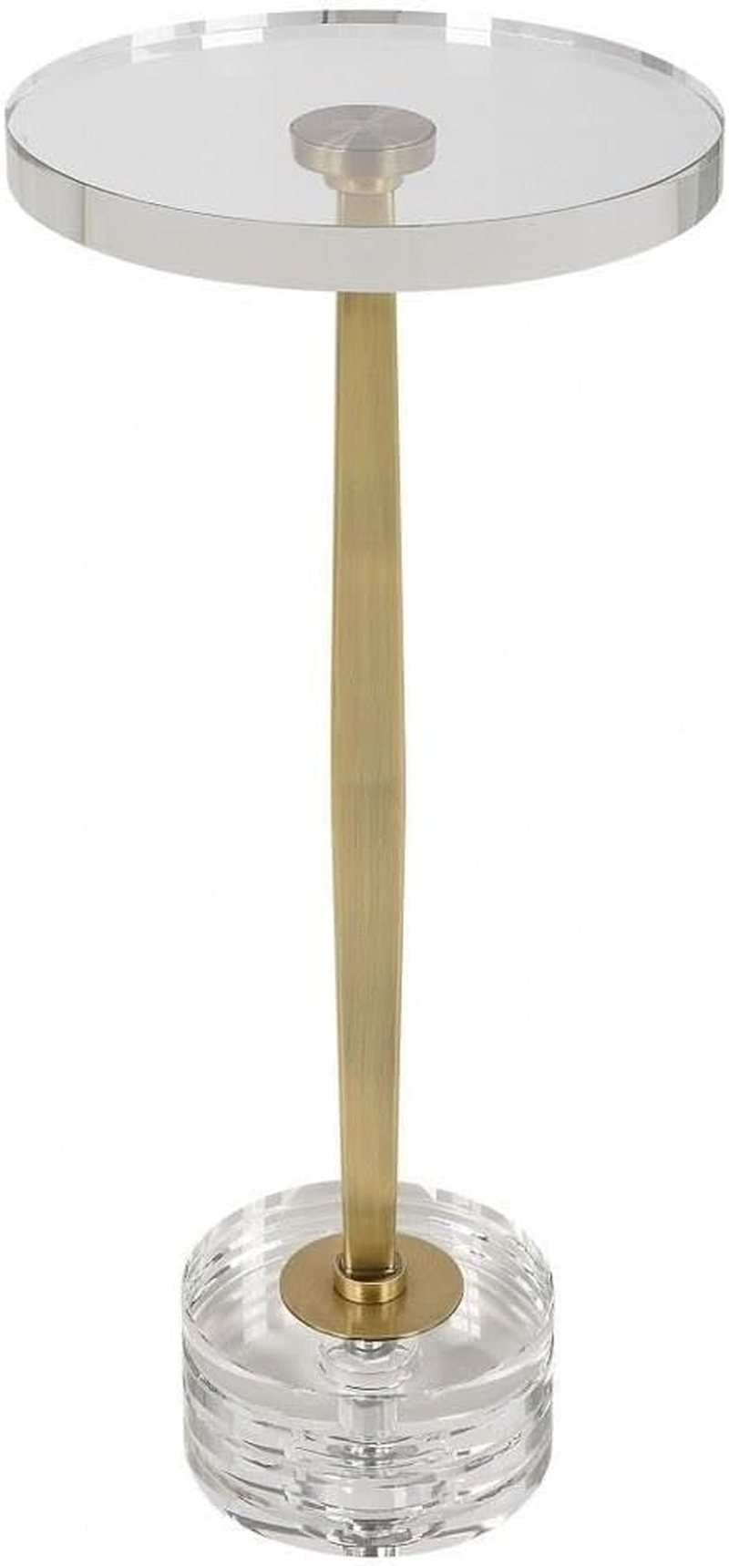 Gold Crystal Drink Table with Elegant Groove Design