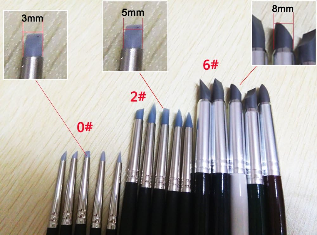 COMIART Clay Sculpture Tools Silicon Color Shapers Painting Brushes Size 6 - Picture 6 of 14