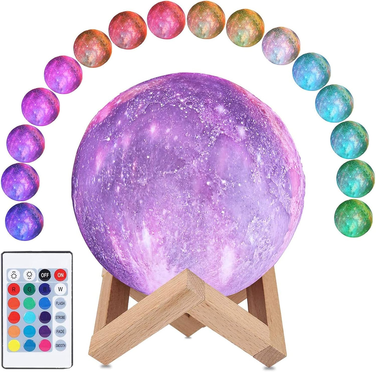 CooPark Moon Lamp Galaxy Moon Night Light 3D Printing Dimmable Moon Light 16 ... - Picture 2 of 15